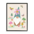 thumbnail image 1 of Stupell Industries Fluttering Butterflies Mushroom Garden Gnome Pink Flowers Framed Wall Art, 16 x 20, Design by Lisa Perry Whitebutton, 1 of 5