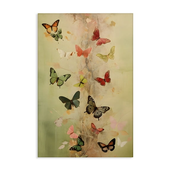 Stupell Industries Fluttering Butterfly Array Animals & Insects Painting Gallery Wrapped Canvas Art Print Wall Art, 16 x 24