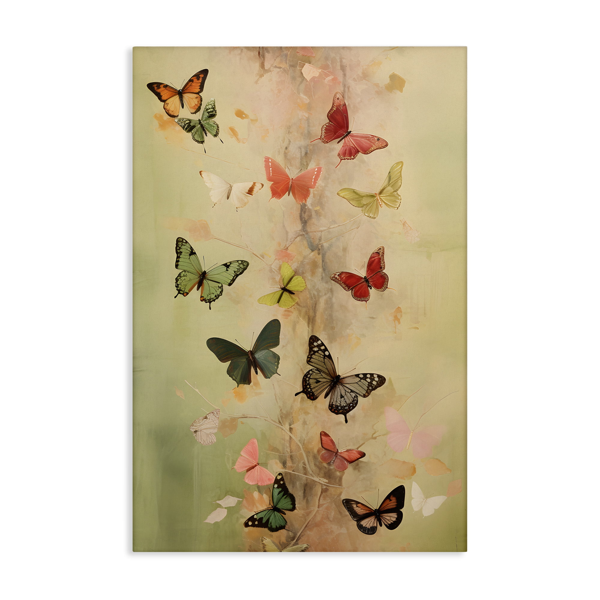 Stupell Industries Fluttering Butterfly Array Animals & Insects Painting Gallery Wrapped Canvas Art Print Wall Art, 30 x 45