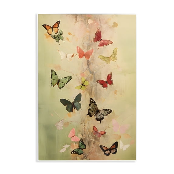 Stupell Industries Fluttering Butterfly Array Animals & Insects Painting Unframed Art Print Wall Art, 10 x 15