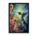 thumbnail image 1 of Stupell Industries Contemporary Fluttering Hummingbird & Radiant Blossoms Black Floating Frame Canvas Art, 17 x 25, by Creative Studio, 1 of 8
