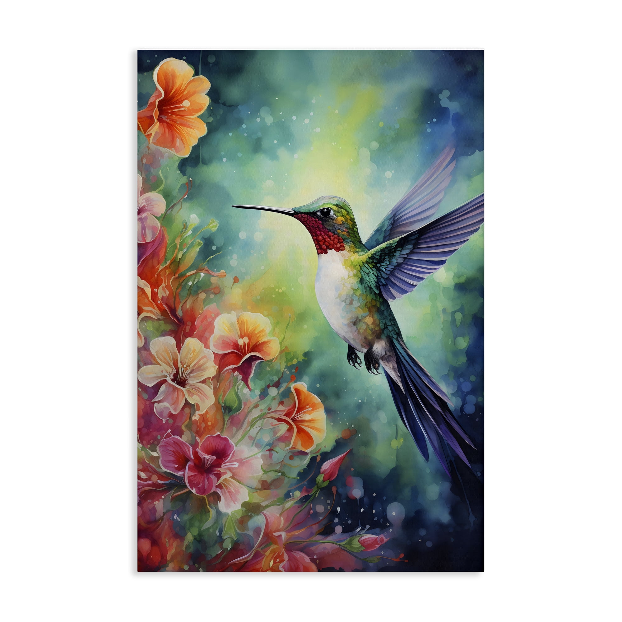 Stupell Industries Fluttering Hummingbird & Radiant Blossoms Canvas Wall Art, design by Creative Studio