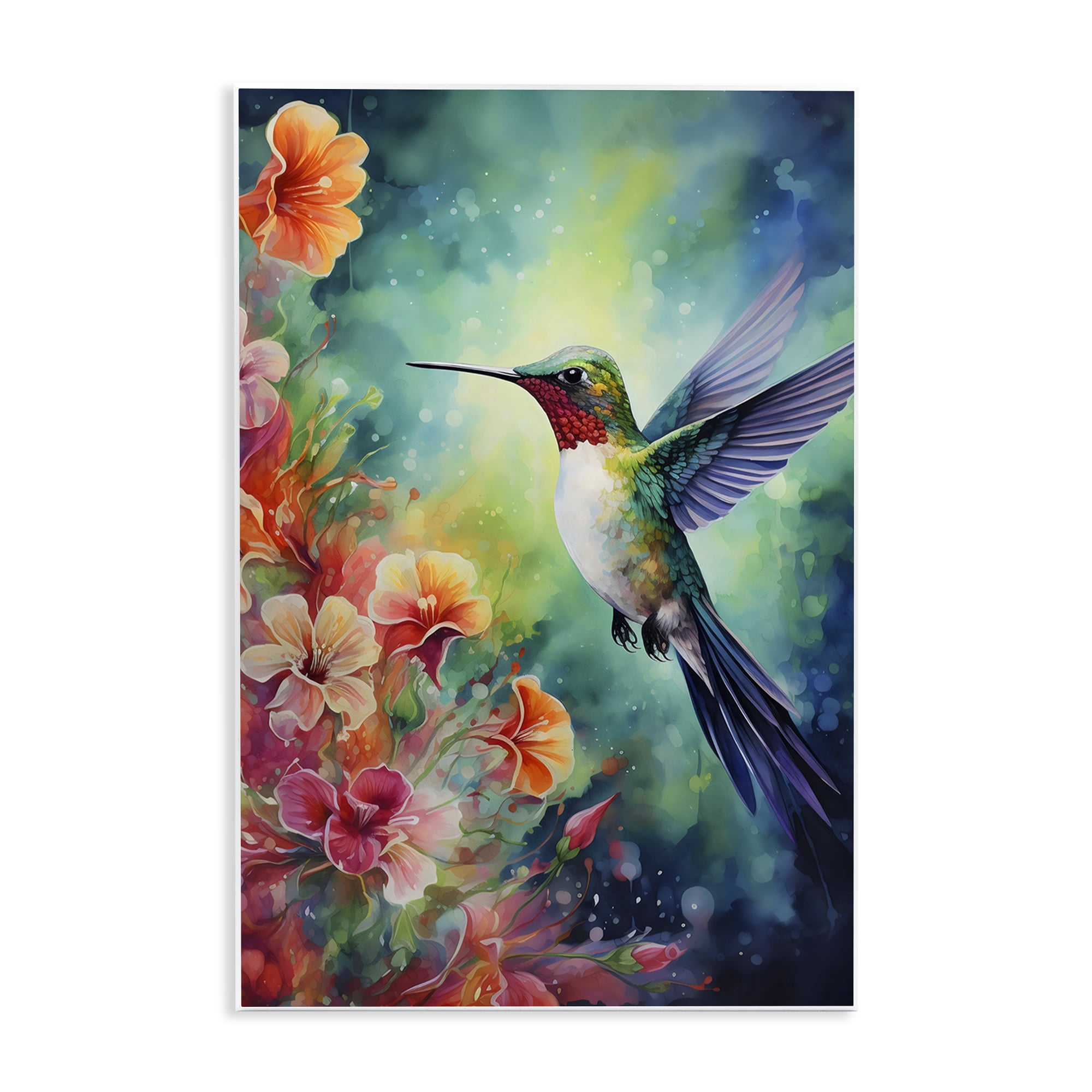 Stupell Industries Fluttering Hummingbird & Radiant Blossoms Wall Plaque Art, design by Creative Studio