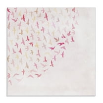 Stupell Industries Fluttering Pink Birds Animals & Insects Painting Gallery Wrapped Canvas Art Print Wall Art, 17 x 17