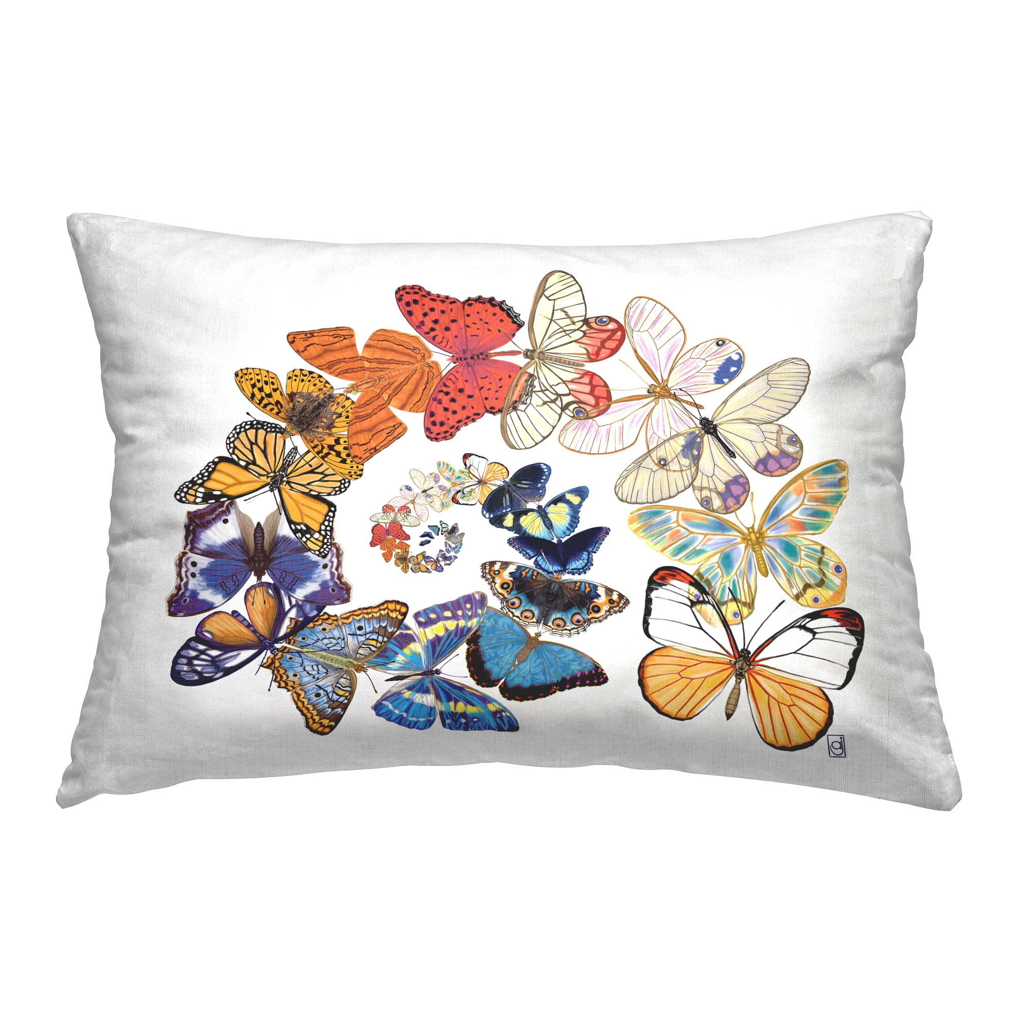 Stupell Industries Fly Away Butterflies Decorative Printed Throw Pillow Design by Ann Jasperson.