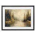 thumbnail image 1 of Stupell Industries Farmhouse Fly Fisher at Misty River Black Framed Print Under Glass, 20 x 14, by Petals Prints Design, 1 of 8