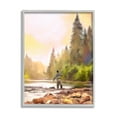 thumbnail image 1 of Stupell Industries Fly Fishing at Lake Nature Painting Gray Framed Art Print Wall Art, 16 x 20, 1 of 9