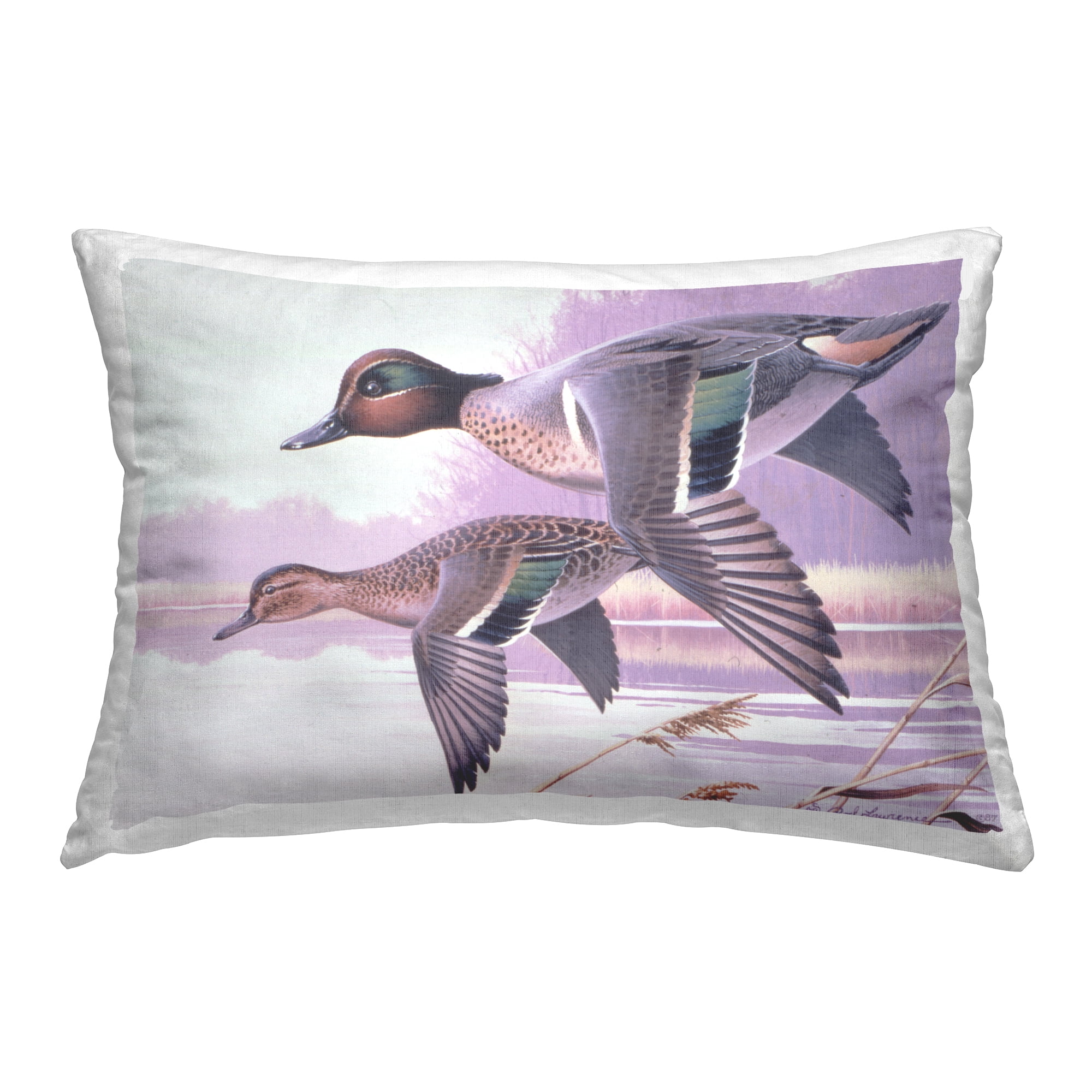 Stupell Industries Flying Ducks Scenery Decorative Printed Throw Pillow, 14 x 20