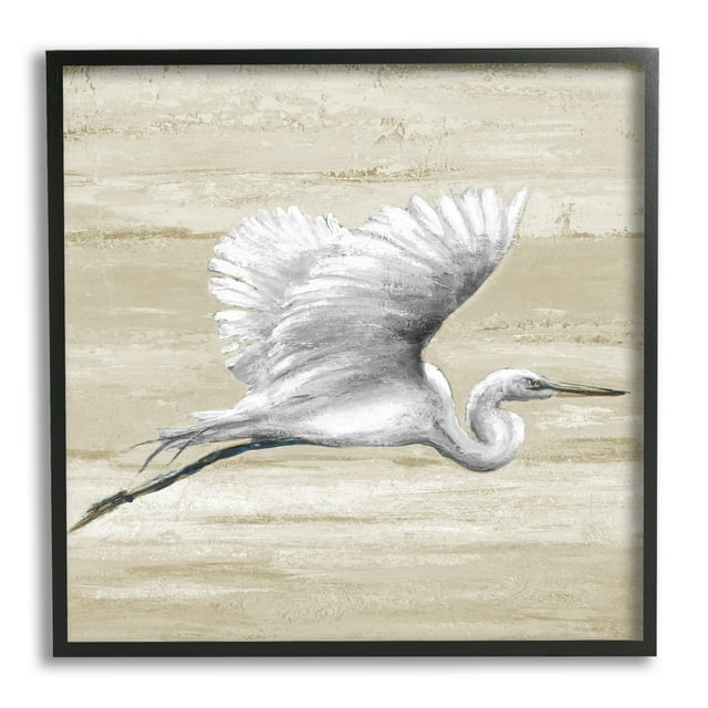 Stupell Industries Flying Heron Sand Textured Background Natural Tones,12 x 12, Design by Patricia Pinto