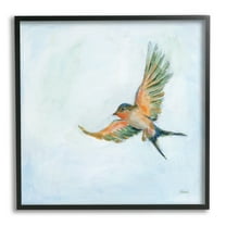 Stupell Industries Flying Hummingbird Painting Animals & Insects Painting Black Framed Art Print Wall Art, 12 x 12