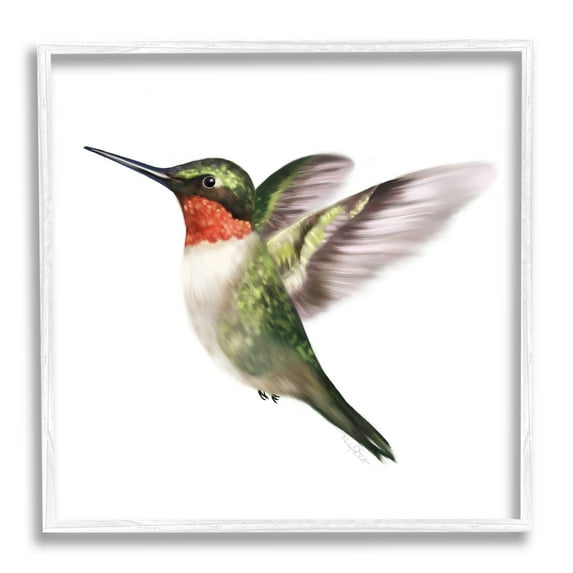 Stupell Industries Flying Hummingbird Wings Hovering Casual Painting Graphic Art White Framed Art Print Wall Art, Design by Studio Q