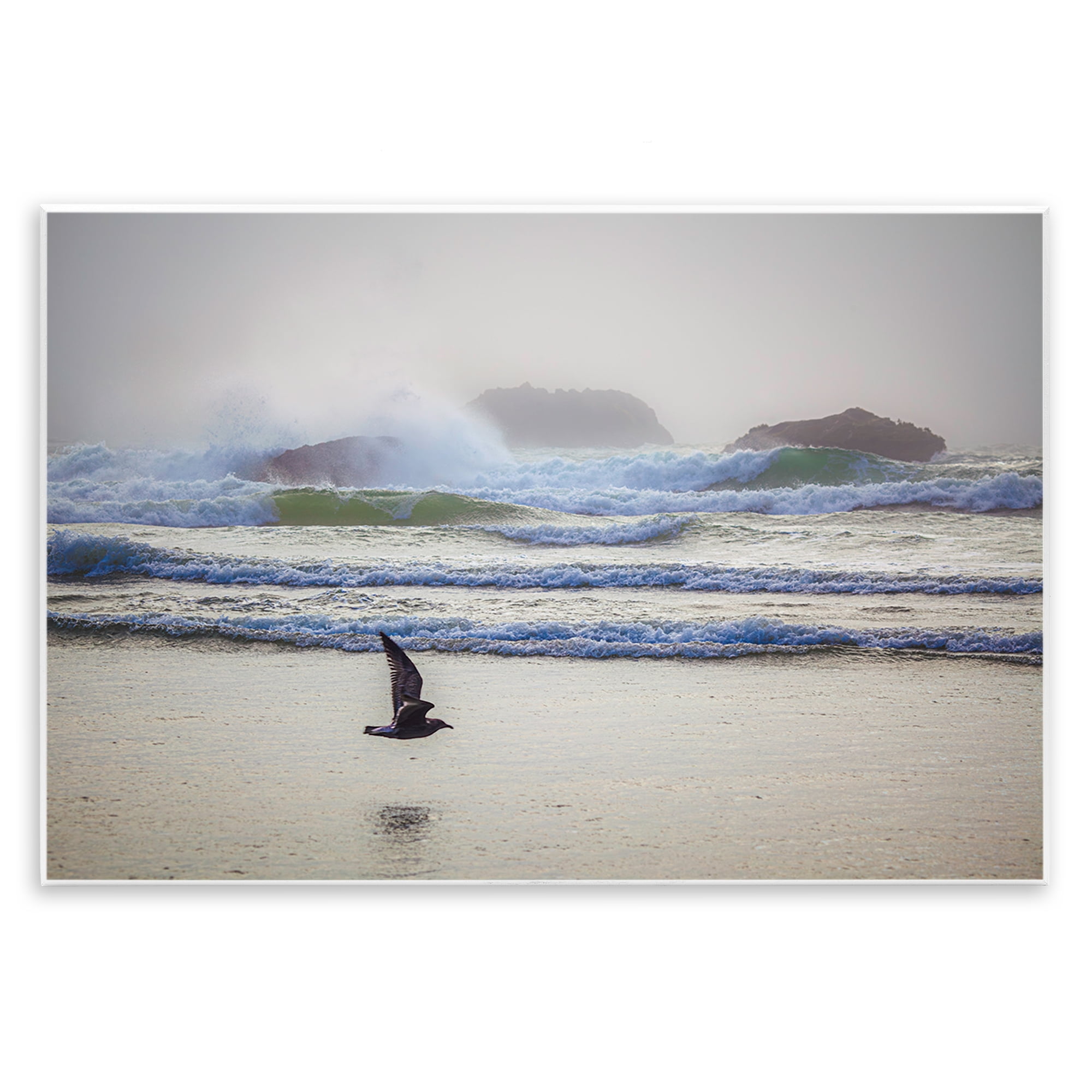 Stupell Industries Flying Low over Shore Landscape & Nature Photography Unframed Art Print Wall Art, 19 x 13