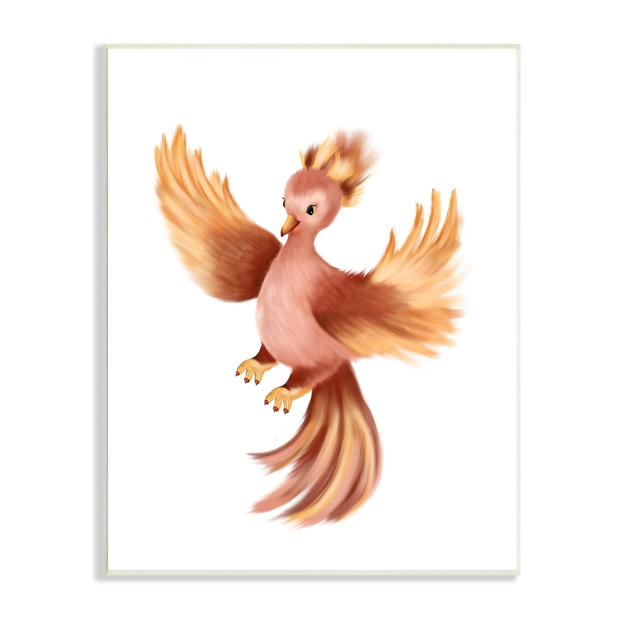 Stupell Industries Flying Phoenix Bird Mythology Fantasy Creature Illustration Painting Unframed Art Print Wall Art, Design by Studio Q