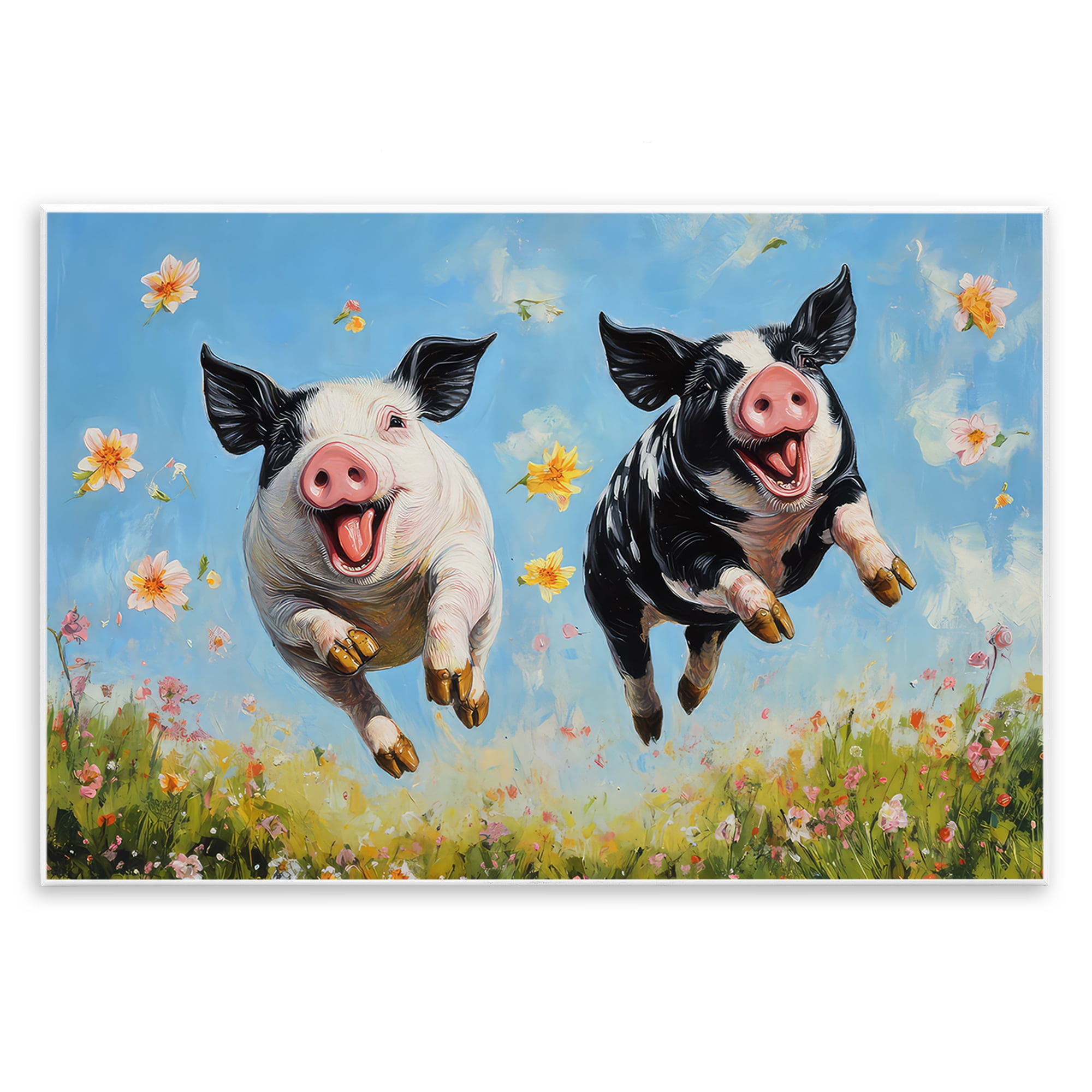 Stupell Industries Flying Pigs & Flowers Wall Plaque Art, design by The Wands Want