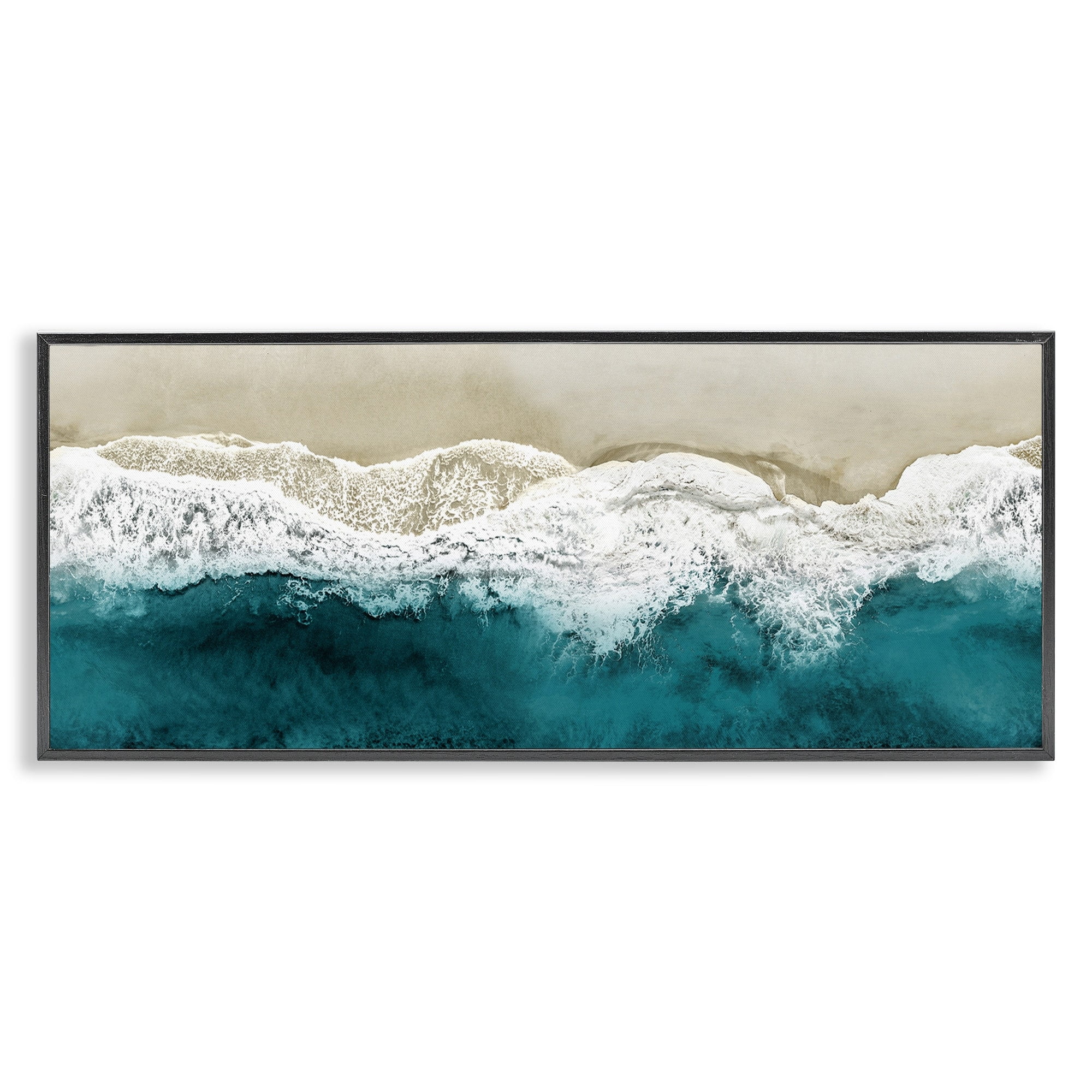 Stupell Industries Foamy Beach Coast Deep Blue Ocean Water, 24 x 10,Design by Maggie Olsen