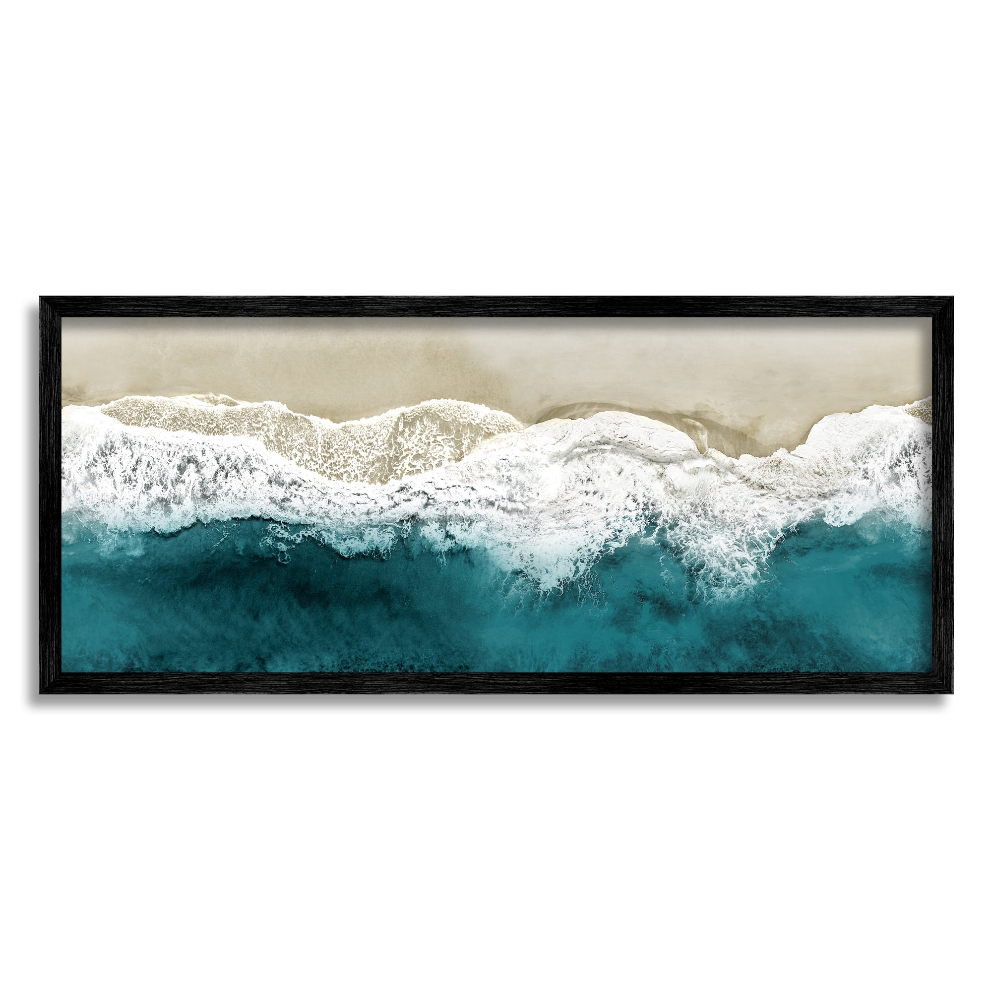 Stupell Industries Foamy Beach Coast Deep Blue Ocean Water, 30 x 13,Design by Maggie Olsen