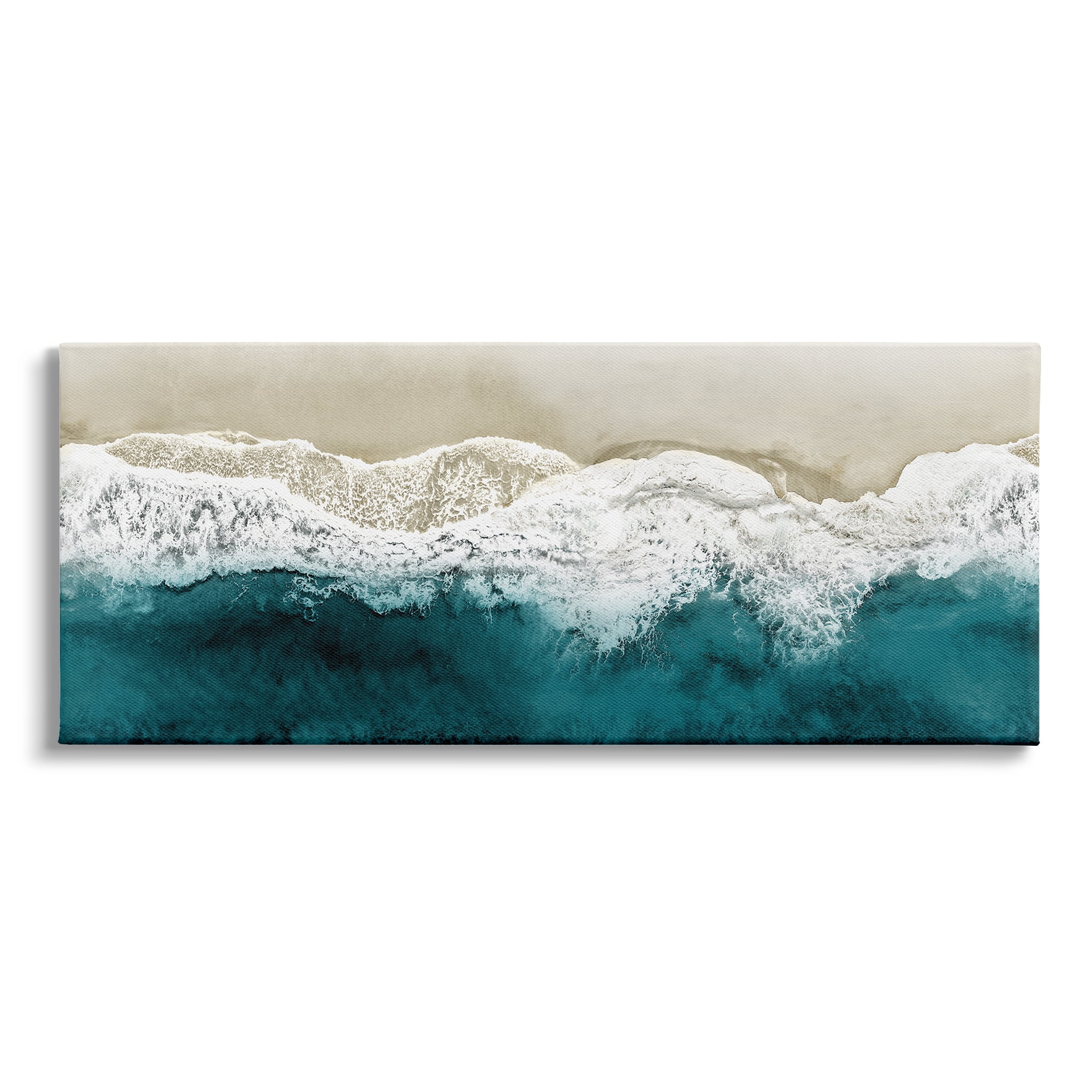 Stupell Industries Foamy Beach Coast Deep Blue Ocean Water, 48 x 20,Design by Maggie Olsen