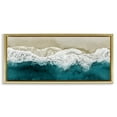 thumbnail image 1 of Stupell Industries Foamy Beach Coast Deep Ocean Nature Photography Gold Floater Framed Canvas Art Print Wall Art, 25 x 11, 1 of 9
