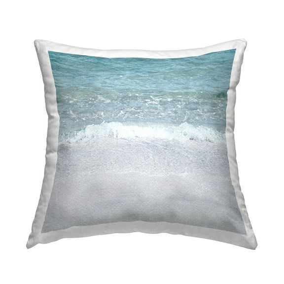 Stupell Industries Foamy Sea Waves Beach Square Decorative Printed Throw Pillow, 18 x 18