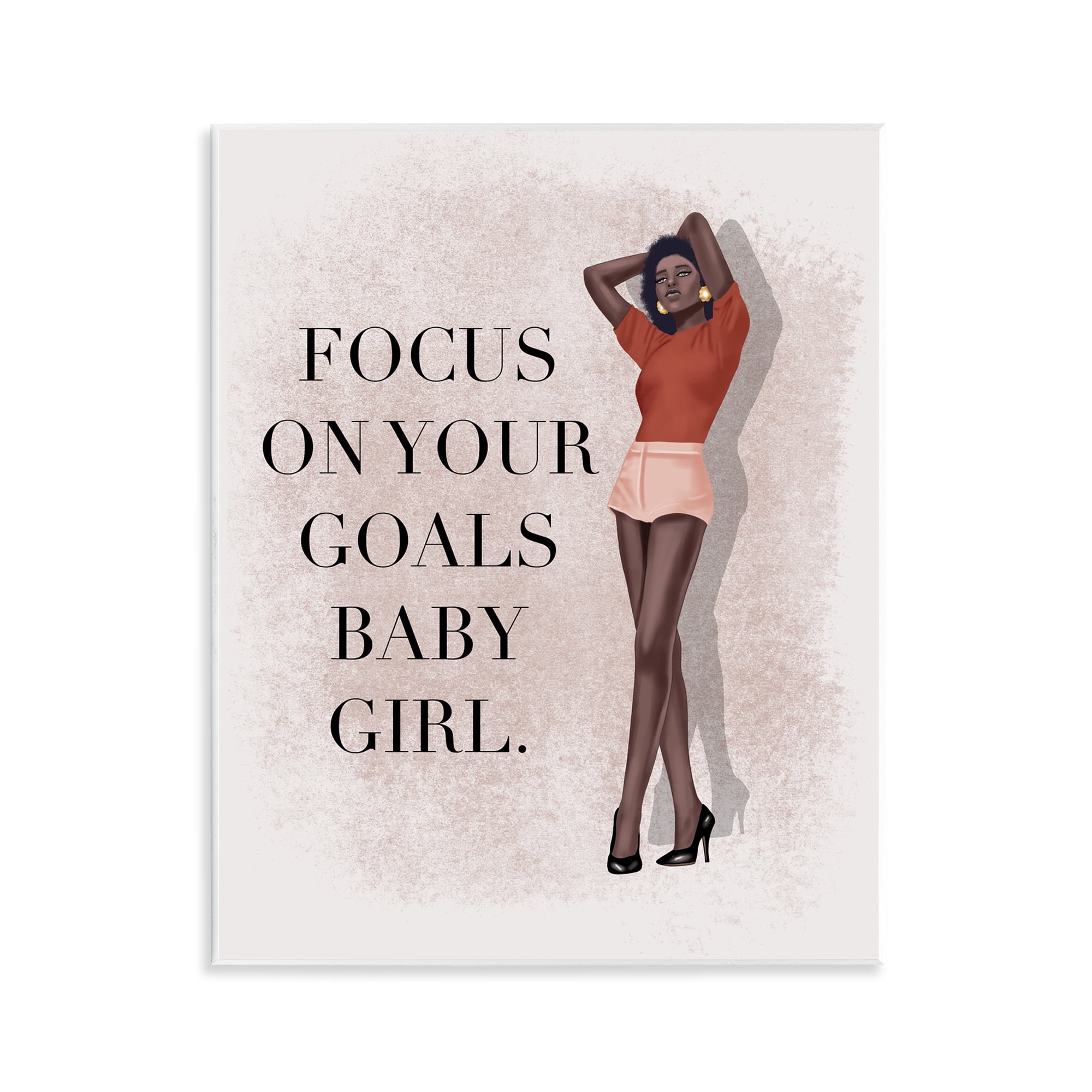 Stupell Industries Focus On Goals Girl People Painting Unframed Art Print Wall Art, 11 x 14
