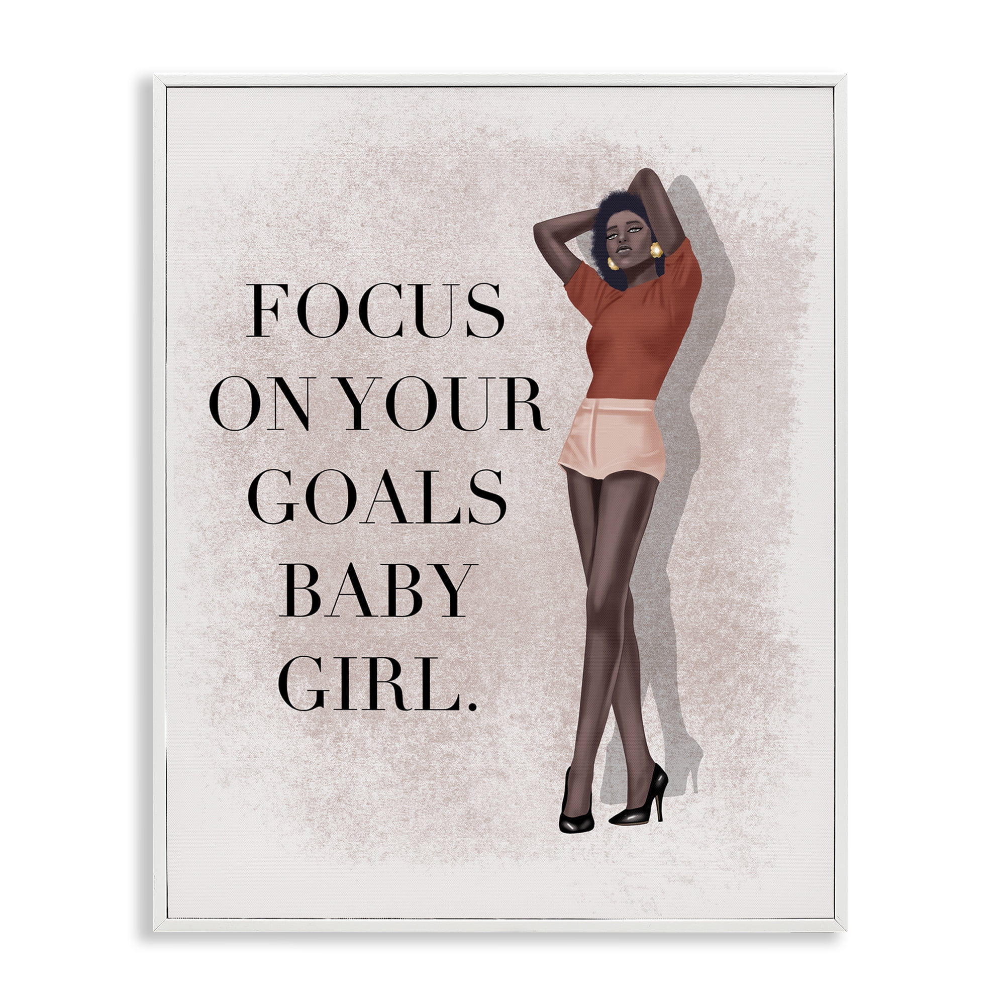 Stupell Industries Focus On Goals Girl People Painting White Framed Art Print Wall Art, 16 x 20