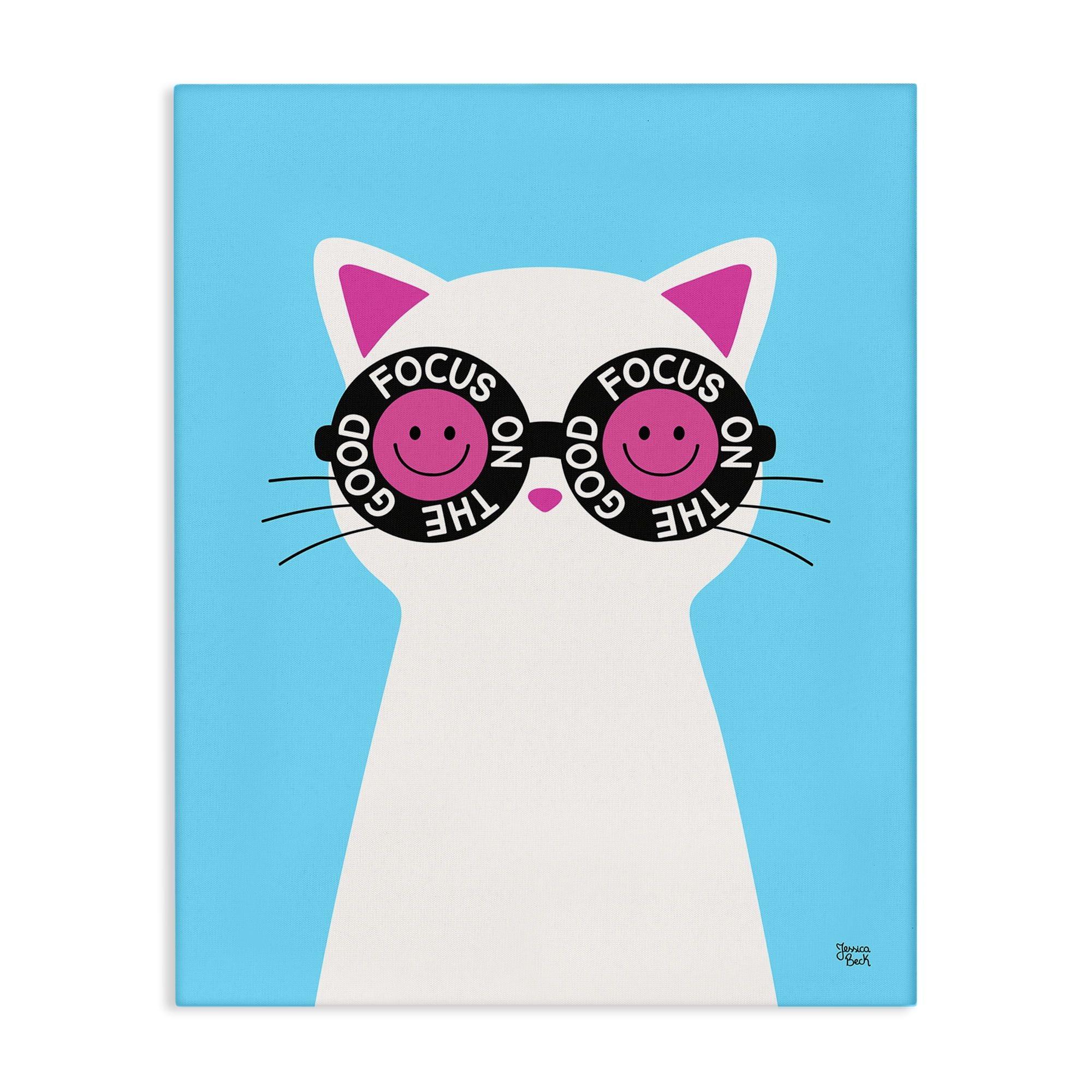Stupell Industries Focus On Good Cat Animals Painting Wrapped Canvas Art Print Wall Art, 16 x 20