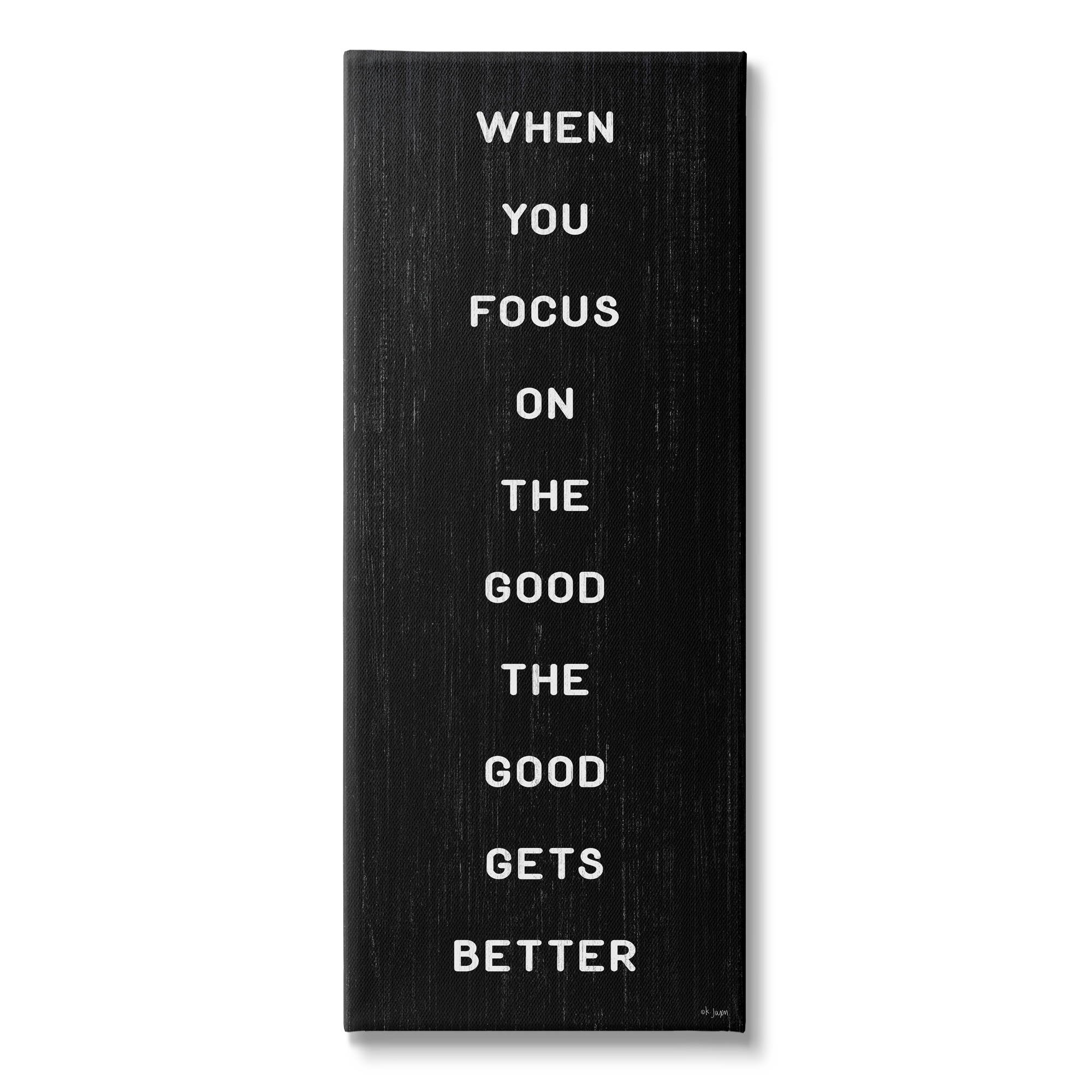 Stupell Industries Focus on Good Motivational Inspirational Painting Gallery Wrapped Canvas Print Wall Art, 10 x 24