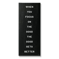 Stupell Industries Focus on Good Motivational Inspirational Painting Gallery Wrapped Canvas Print Wall Art, 10 x 24