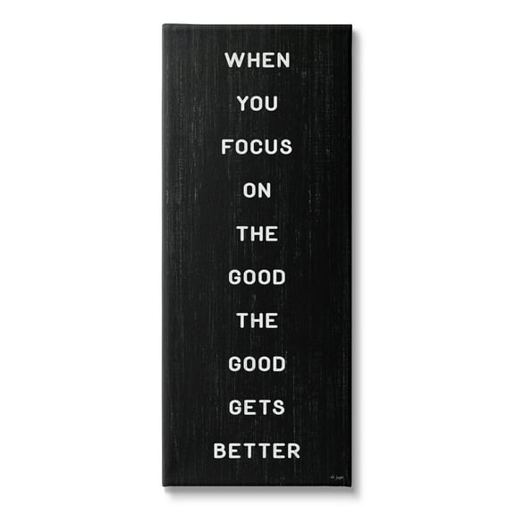 Stupell Industries Focus on Good Motivational Inspirational Painting Gallery Wrapped Canvas Print Wall Art, 10 x 24