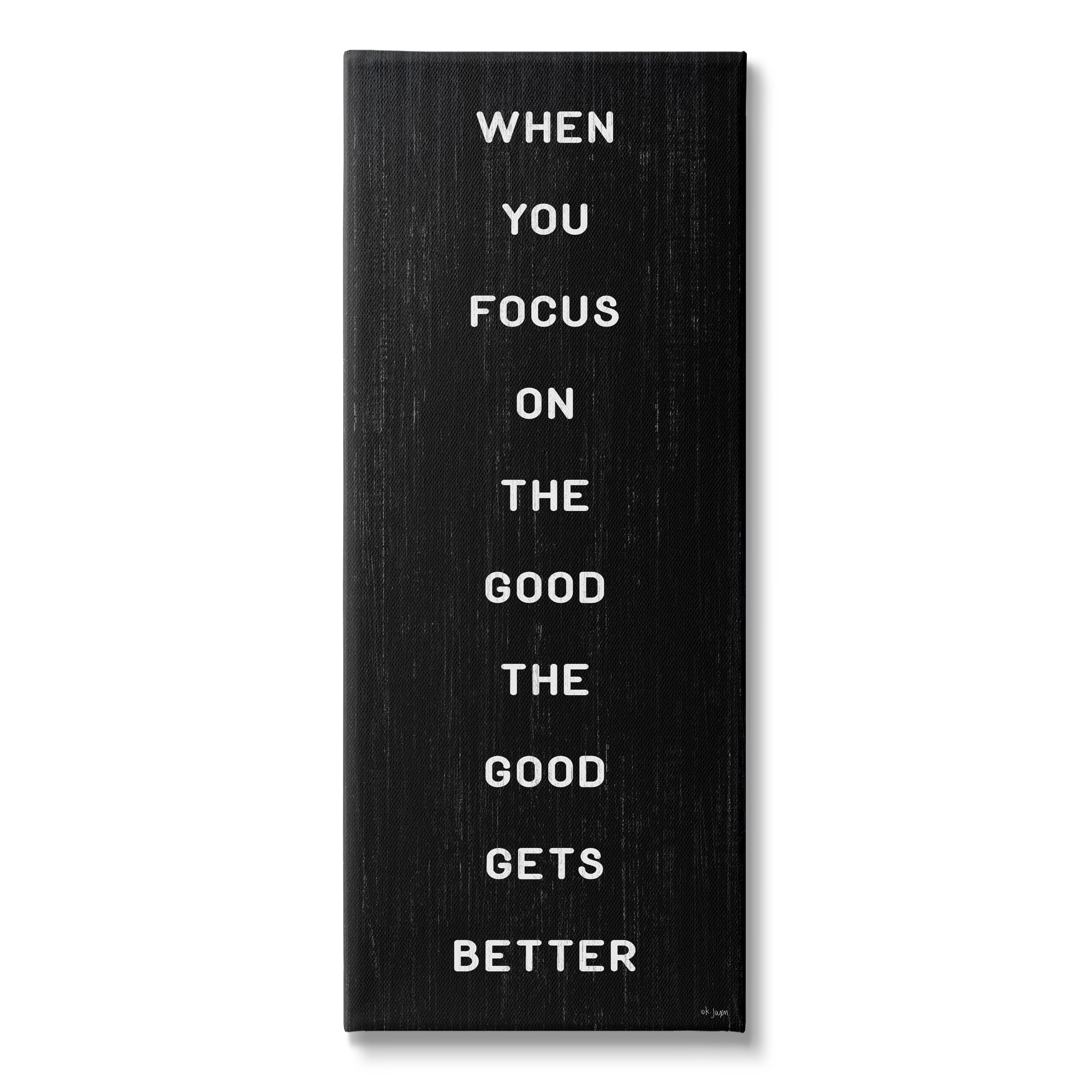 Stupell Industries Focus on Good Motivational Inspirational Painting Gallery Wrapped Canvas Print Wall Art, 20 x 48