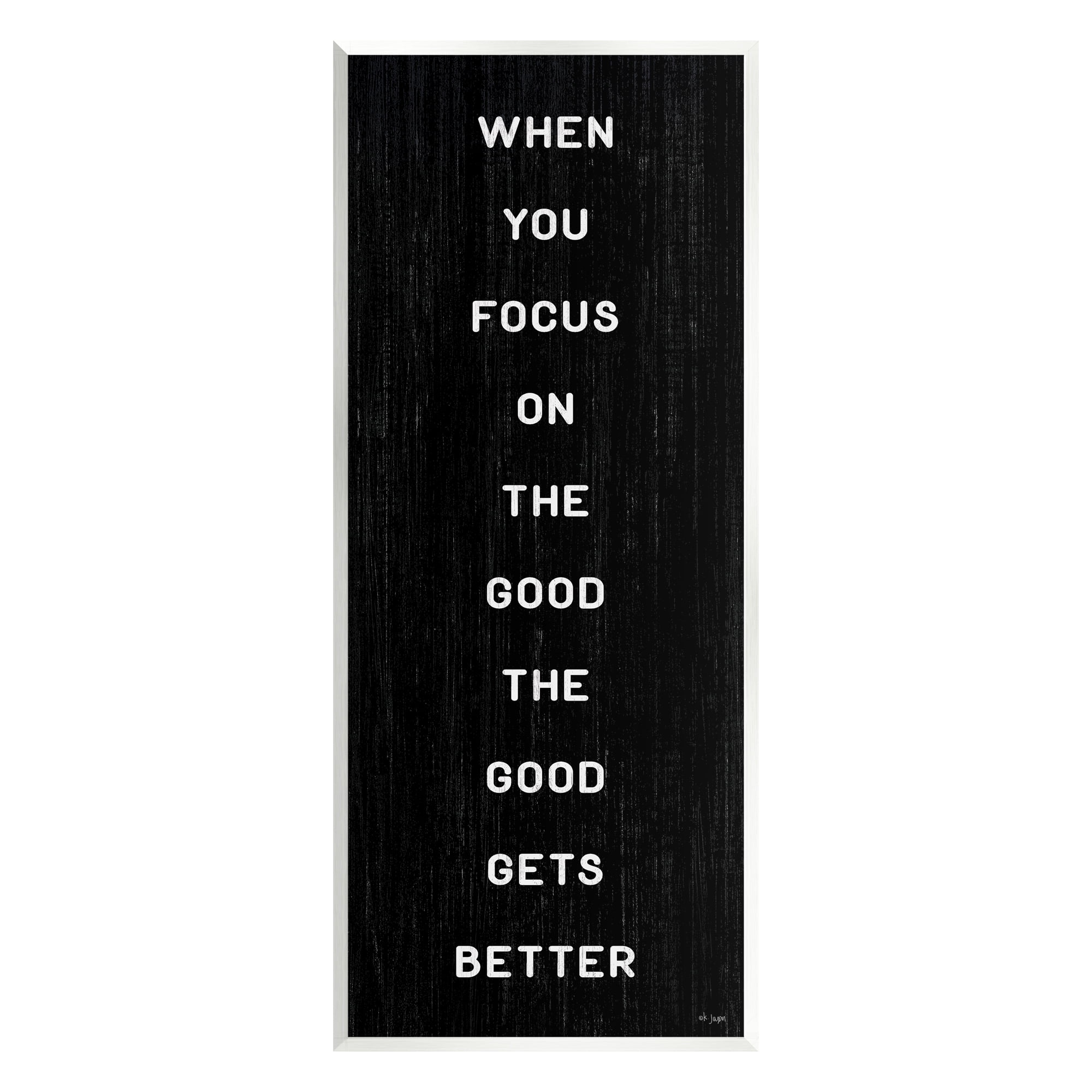 Stupell Industries Focus on Good Motivational Inspirational Painting Unframed Art Print Wall Art, 7 x 17