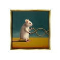 thumbnail image 1 of Stupell Industries Focused Exercising Mouse Animals & Insects Painting Gold Floater Framed Canvas Art Print Wall Art, 18 x 18, 1 of 10