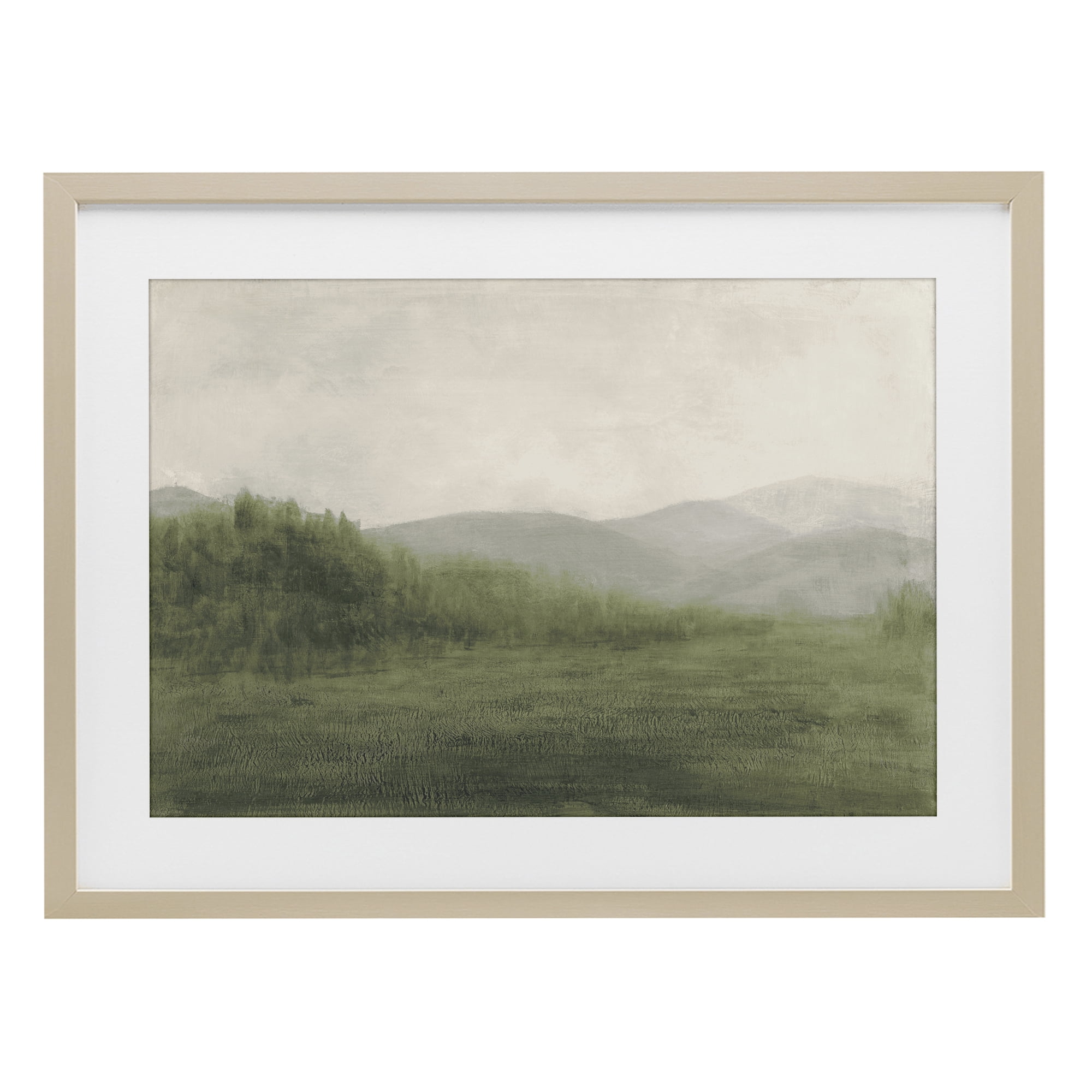 Stupell Industries Fog Green Countryside Birch Framed Print Under Glass, design by Walt Johnson