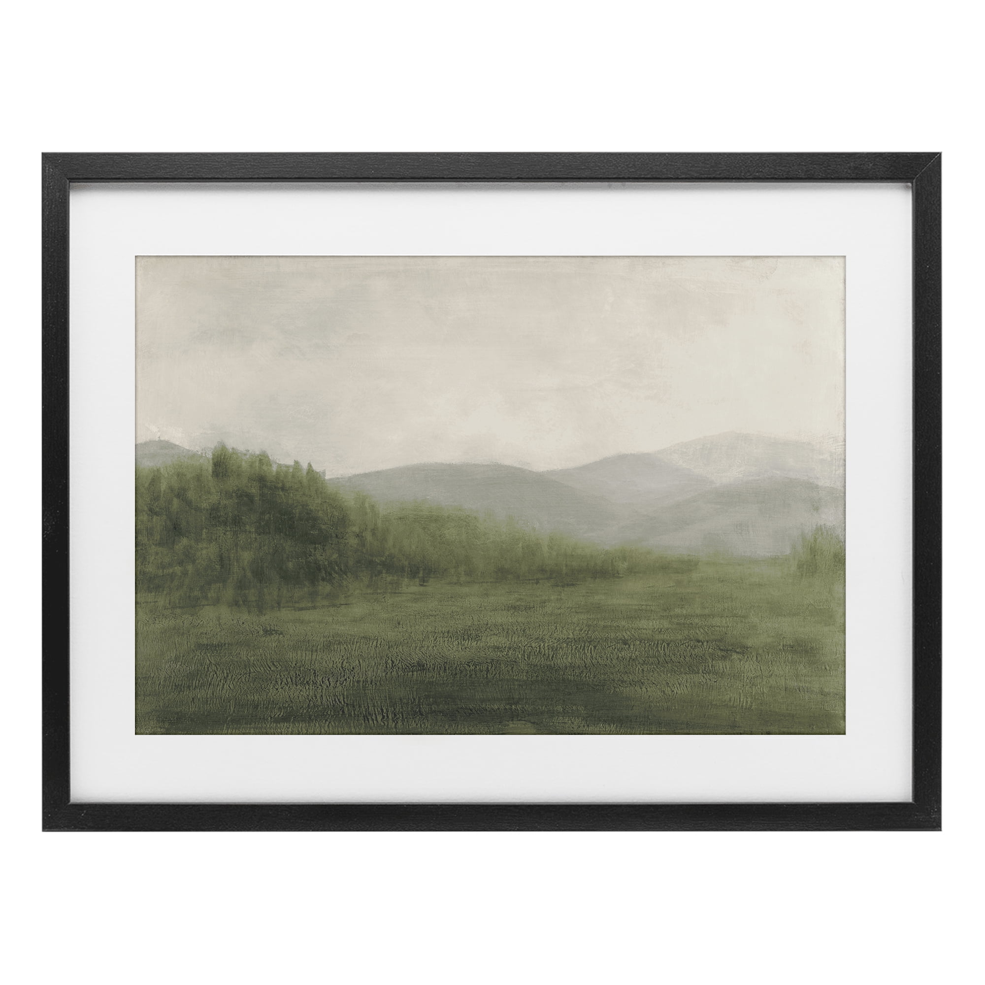 Stupell Industries Fog Green Countryside Black Framed Print Under Glass, design by Walt Johnson