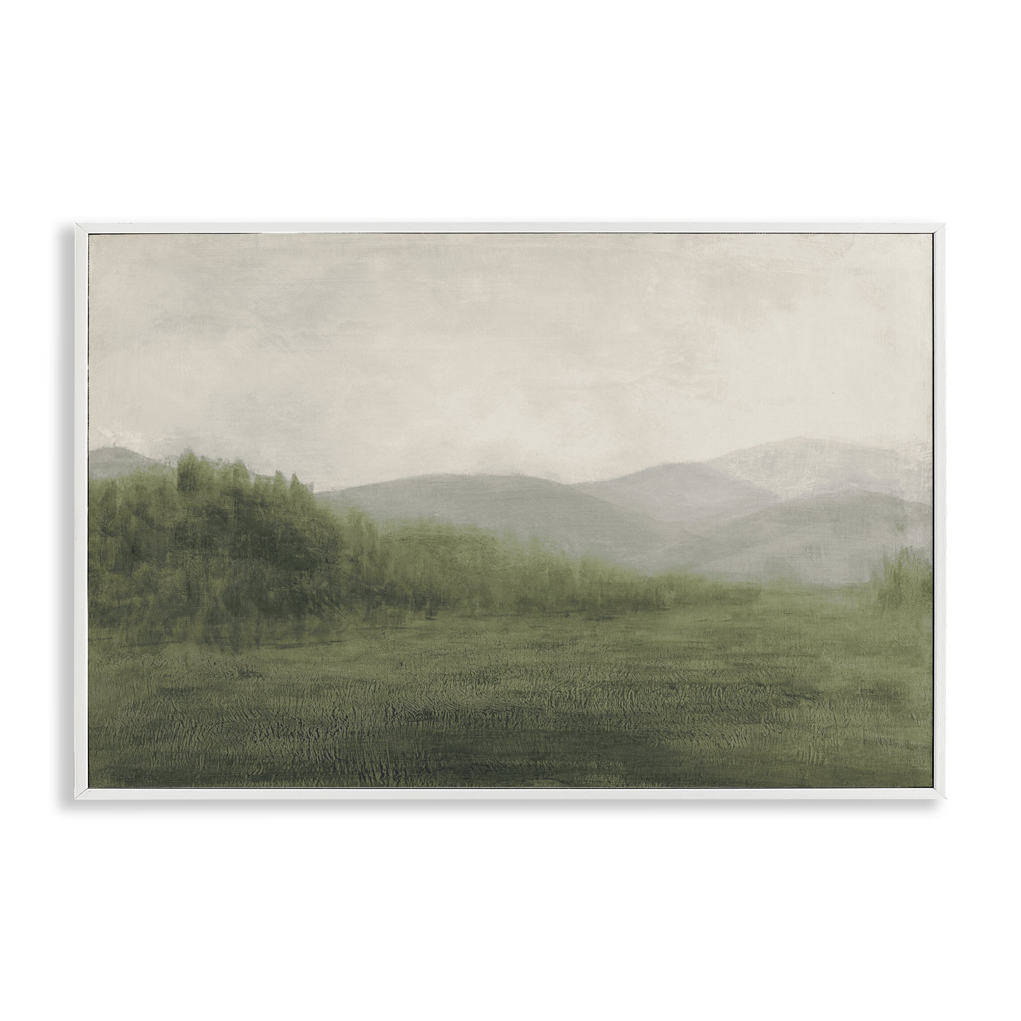 Stupell Industries Fog Green Countryside White Framed Giclee Art, design by Walt Johnson