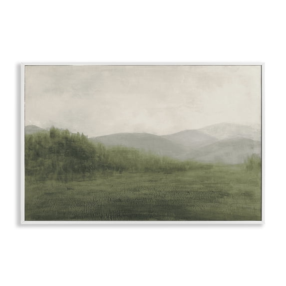Stupell Industries Traditional Fog Green Countryside White Framed Giclee Art, 18 x 12, by Walt Johnson
