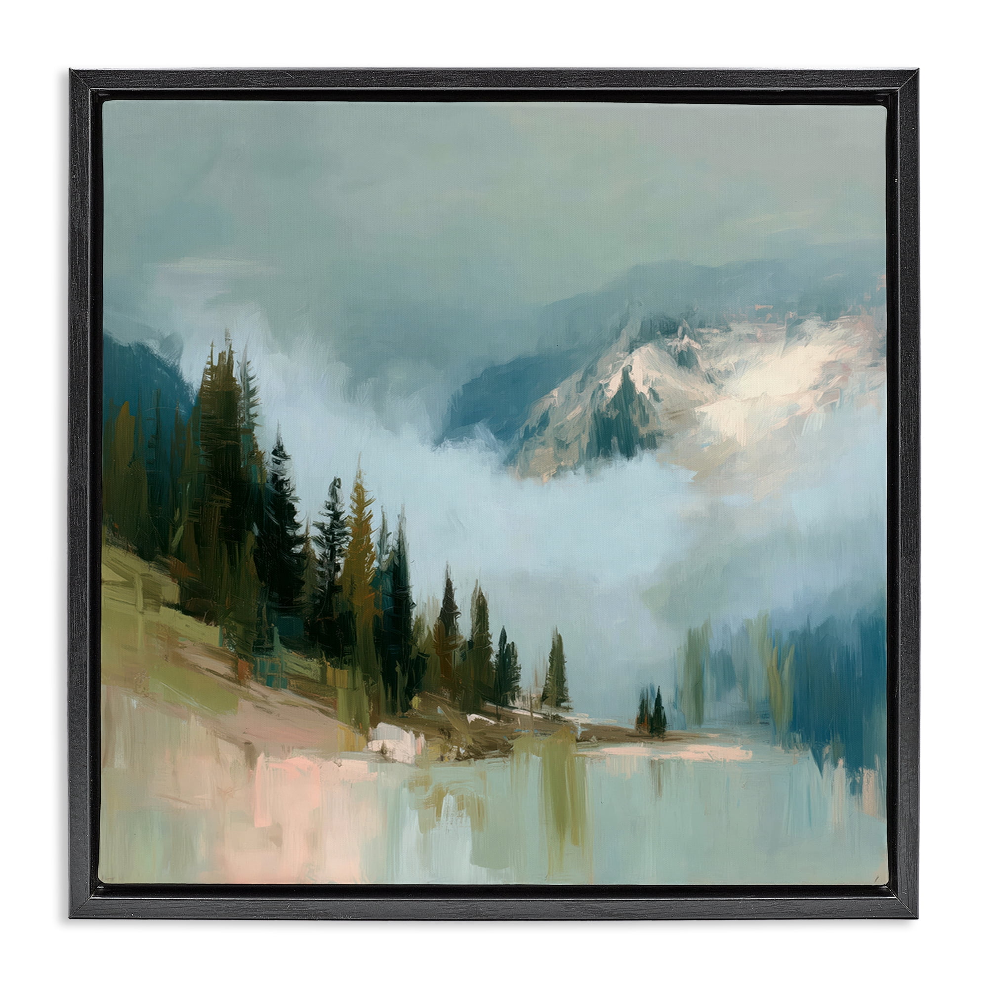 Stupell Industries Fog On The Mountains Black Framed Floater Canvas Wall Art, design by Kim Curinga