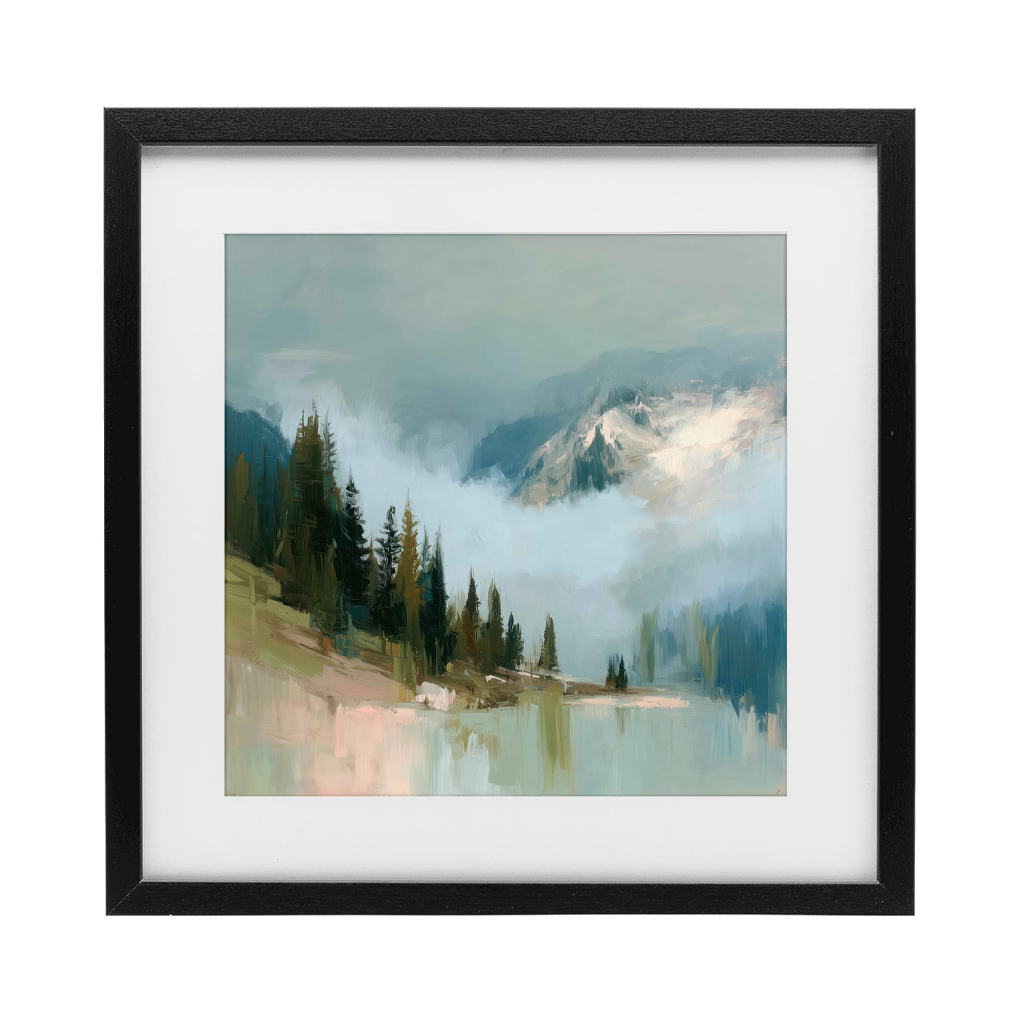 Stupell Industries Fog On The Mountains Black Framed Print Under Glass, design by Kim Curinga