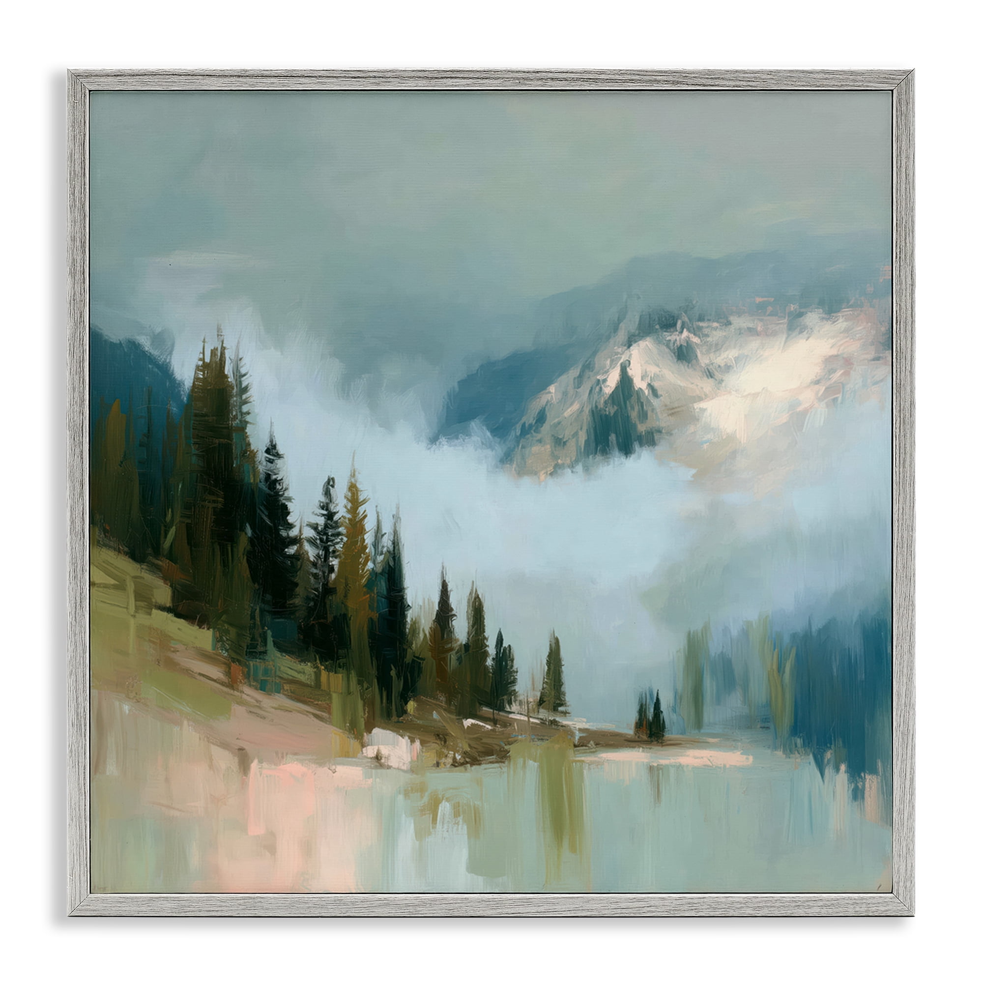 Stupell Industries Fog On The Mountains Gray Framed Giclee Art, design by Kim Curinga
