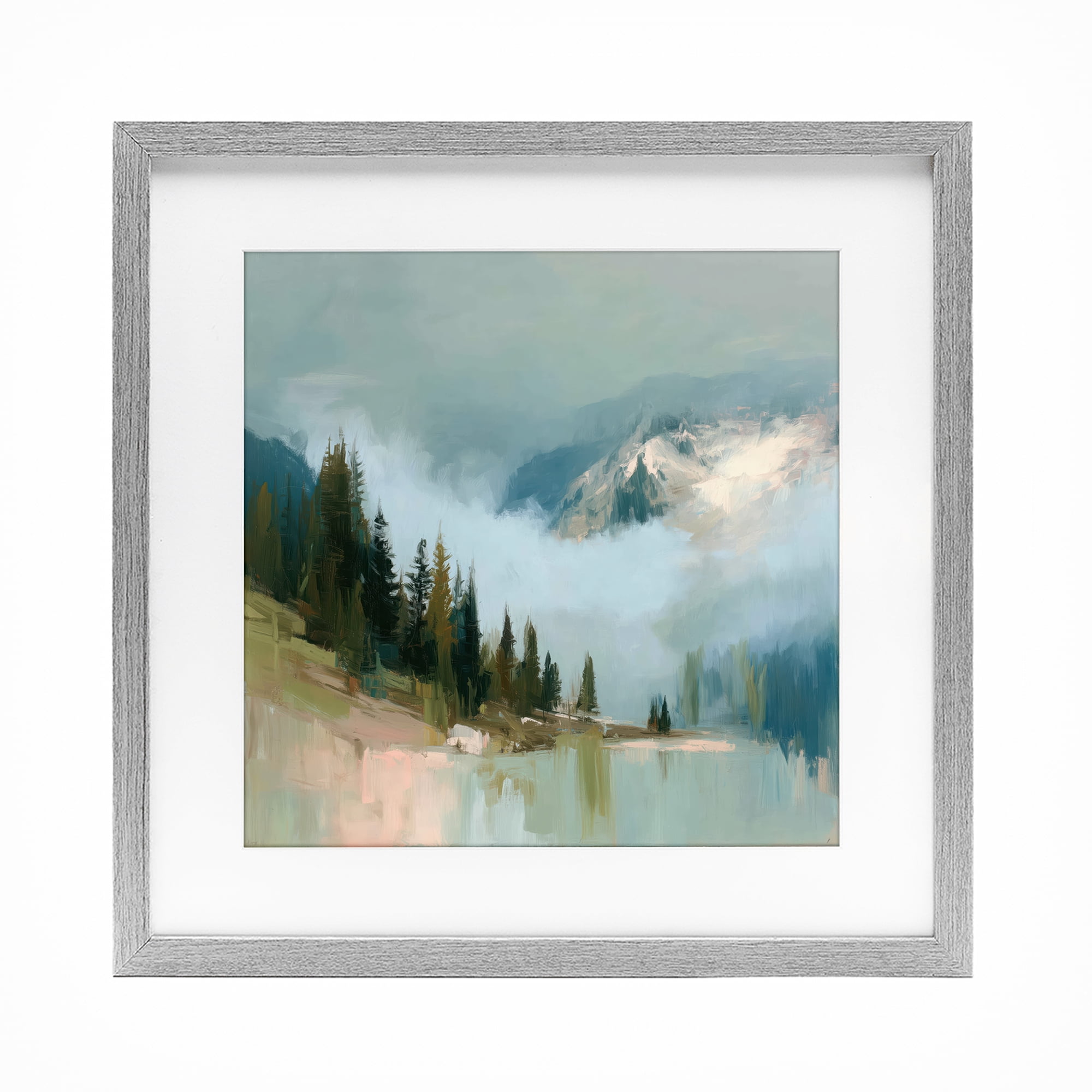 Stupell Industries Fog On The Mountains Gray Framed Print Under Glass, design by Kim Curinga
