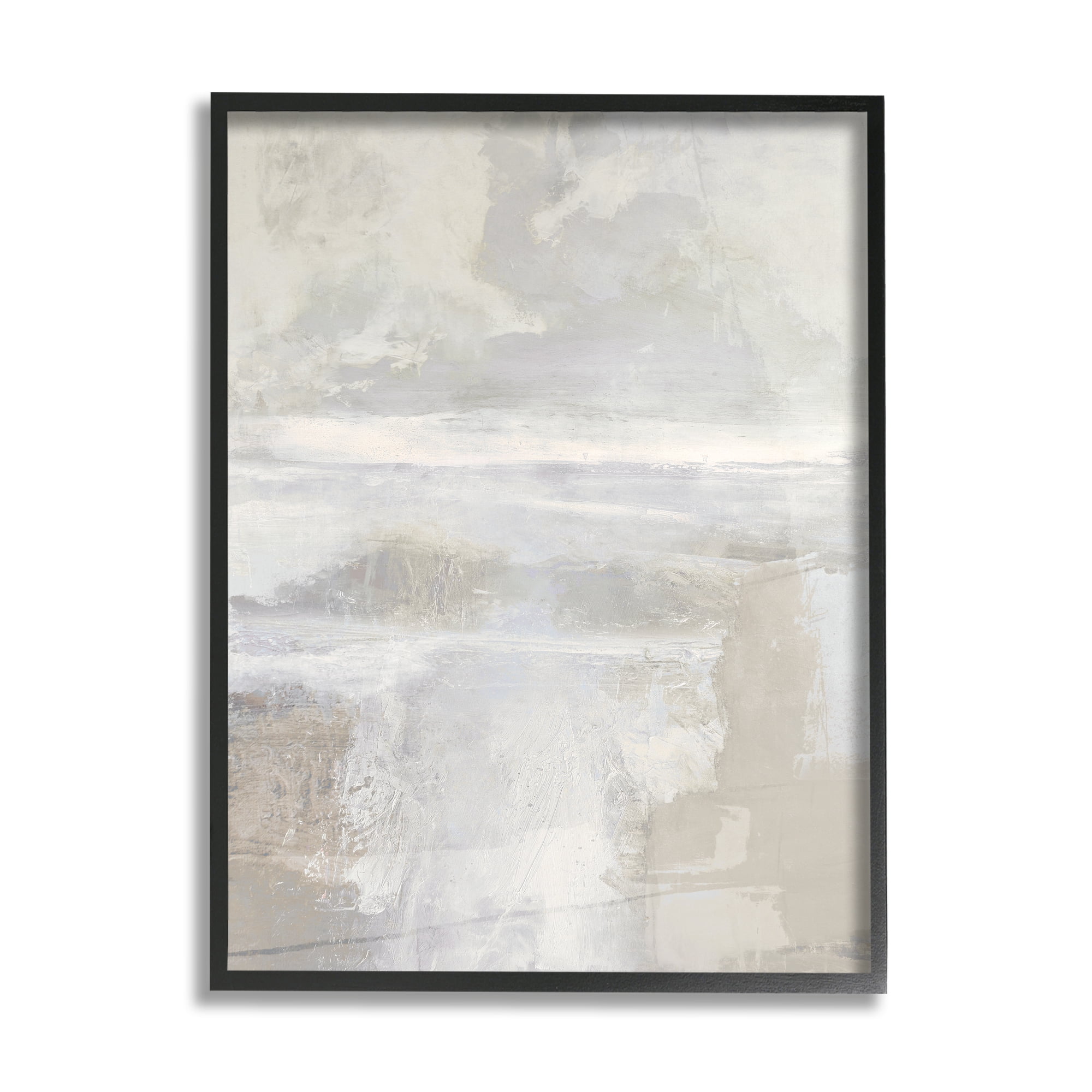 Stupell Industries Foggy Abstract Landscape Abstract Painting Black Framed Art Print Wall Art, 24 x 30