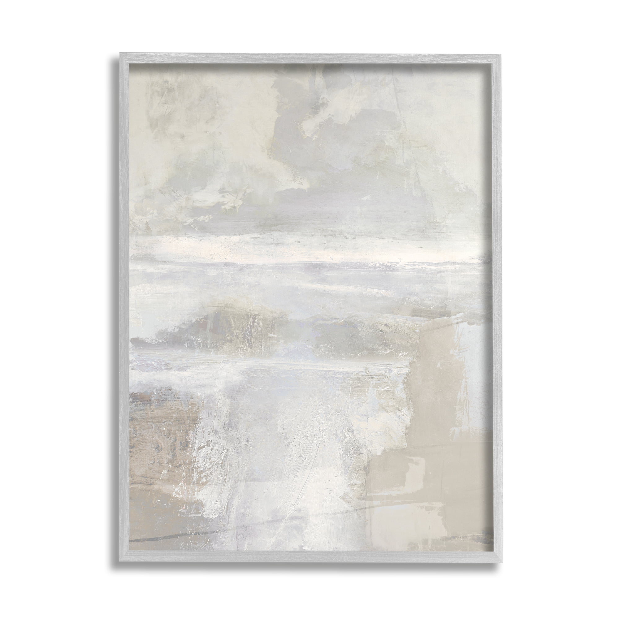 Stupell Industries Foggy Abstract Landscape Abstract Painting Gray Framed Art Print Wall Art, 24 x 30