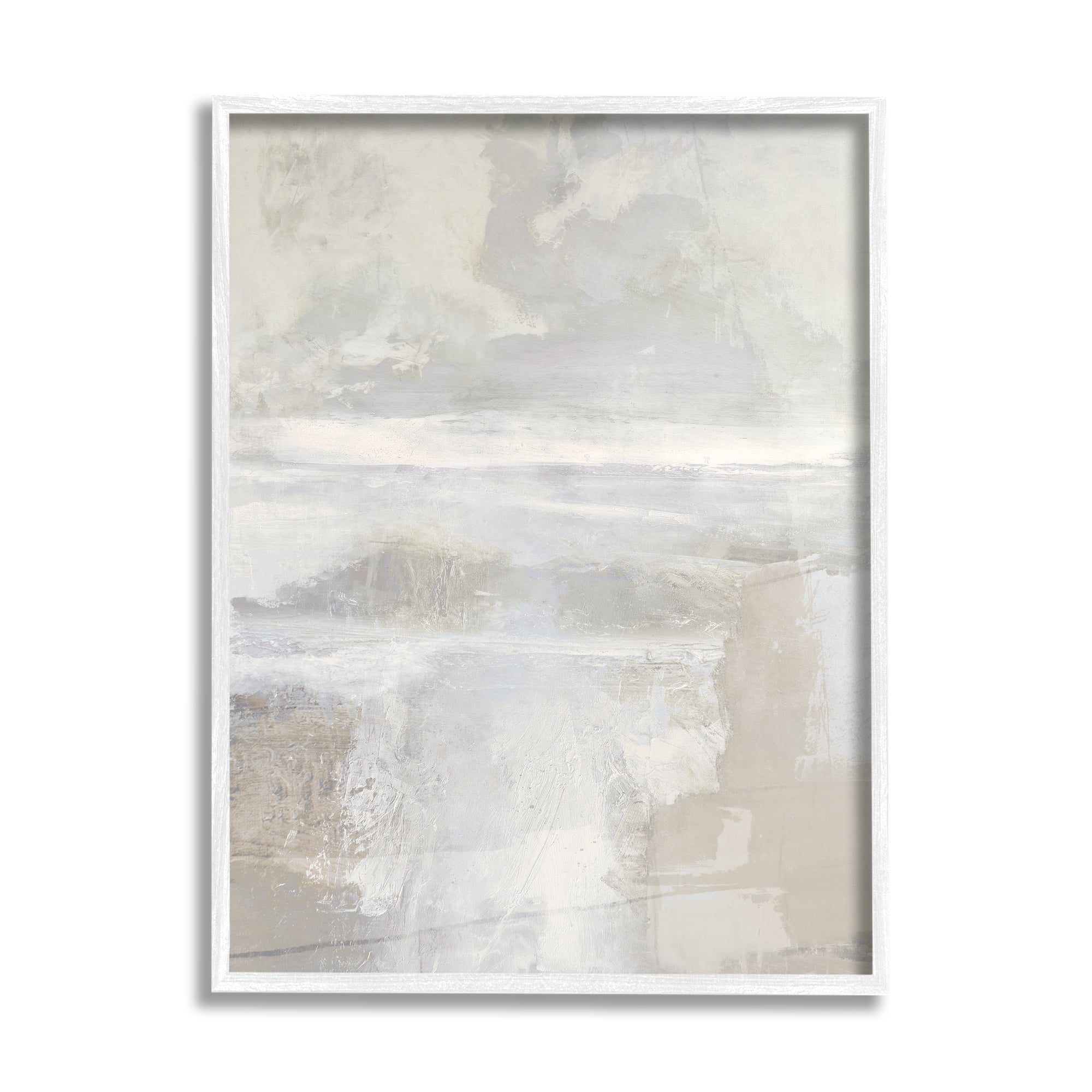 Stupell Industries Foggy Abstract Landscape Abstract Painting White Framed Art Print Wall Art, 16 x 20