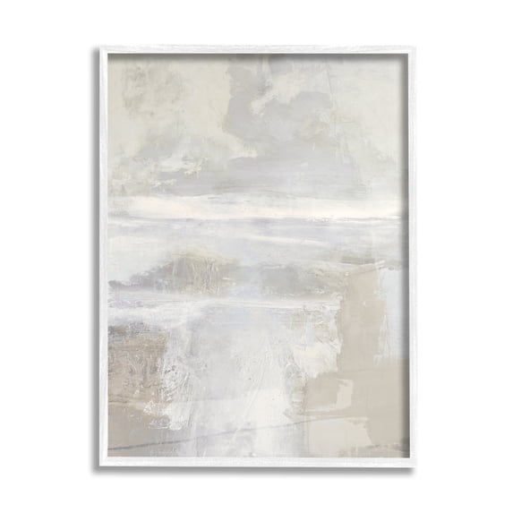 Stupell Industries Foggy Abstract Landscape Abstract Painting White Framed Art Print Wall Art, 16 x 20