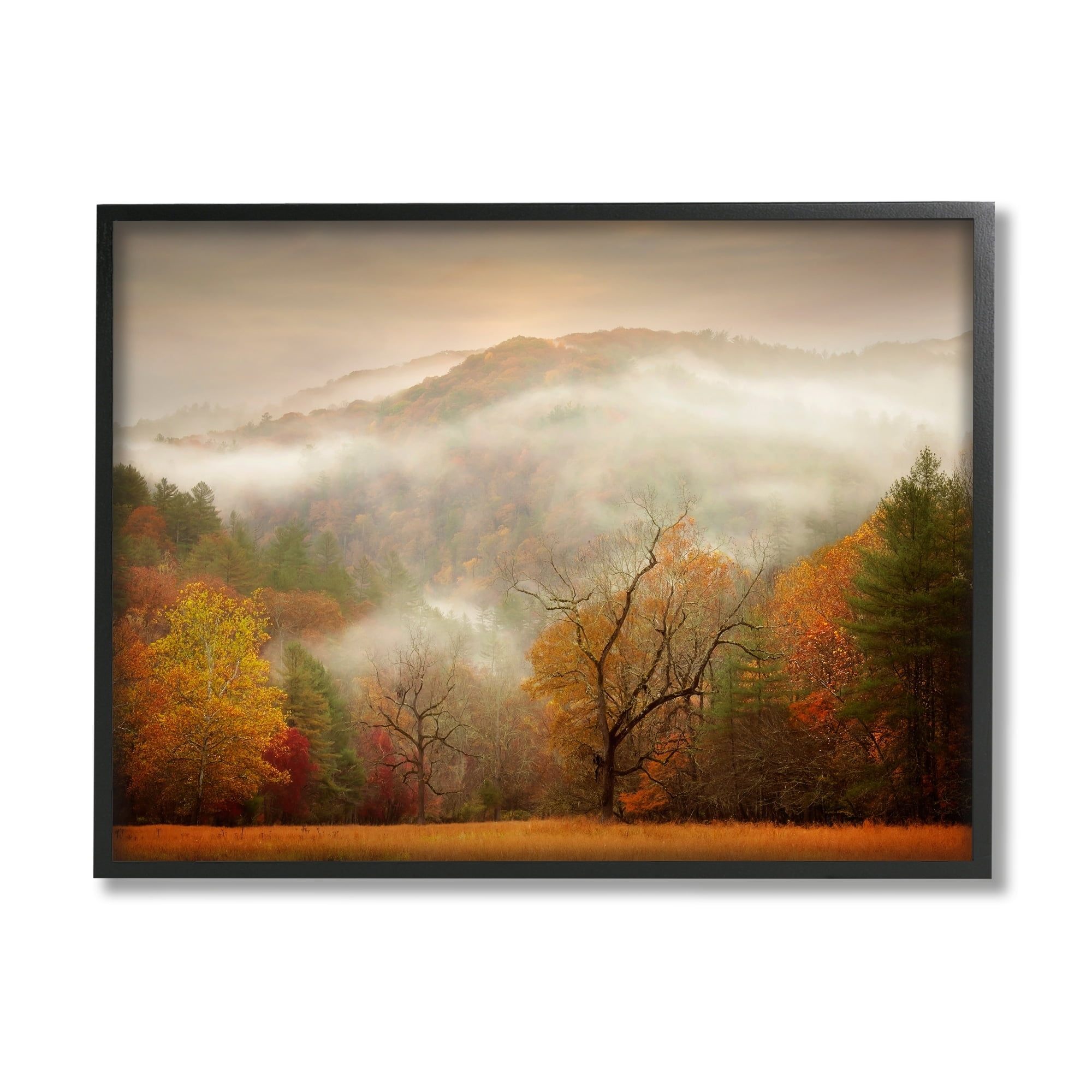 Stupell Industries Foggy Autumn Morning Mountain Forest Landscape Orange Red, 14 x 11,Design by PHBurchett