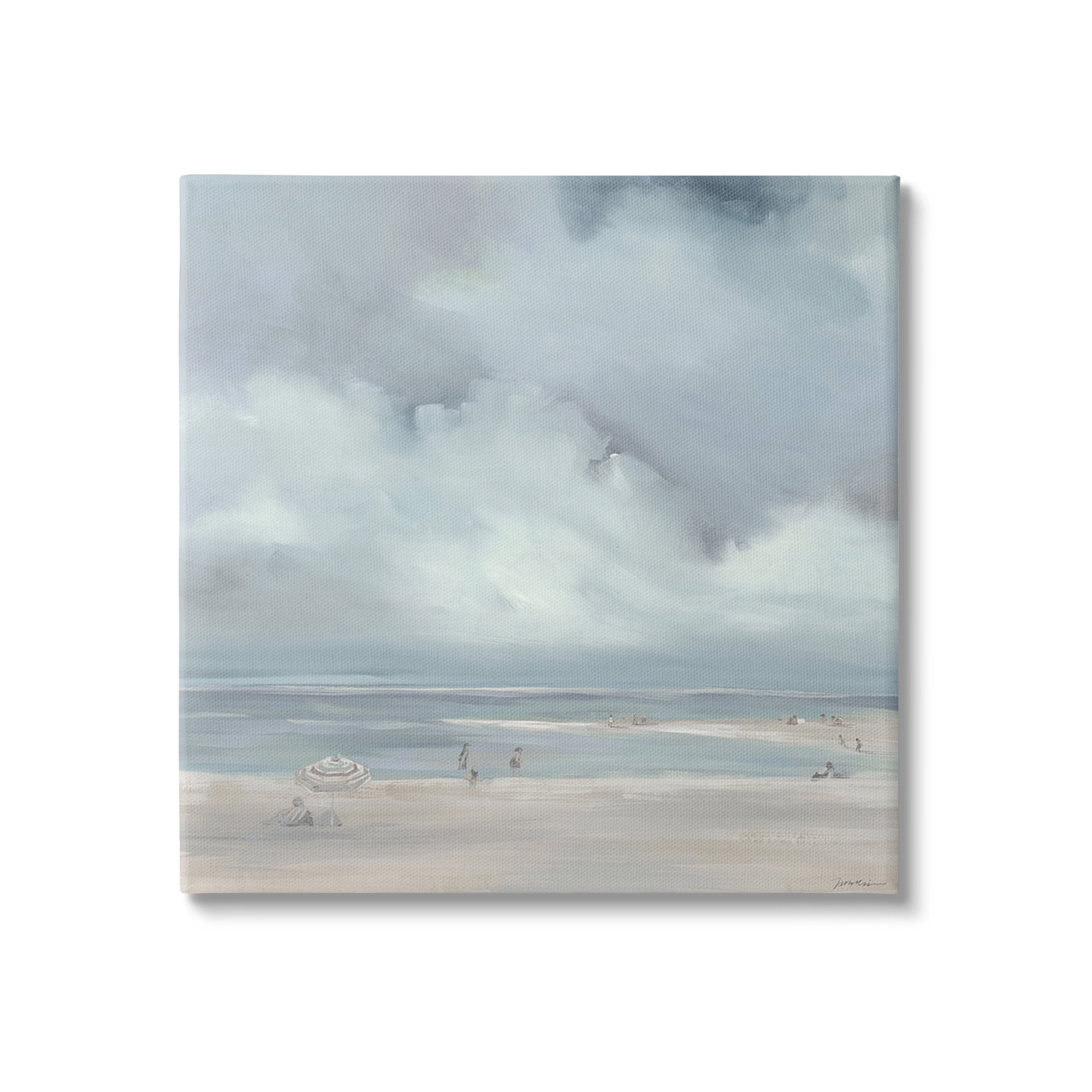 Stupell Industries Foggy Beach Landscape Landscape Painting Gallery Wrapped Canvas Art Print Wall Art, 36 x 36