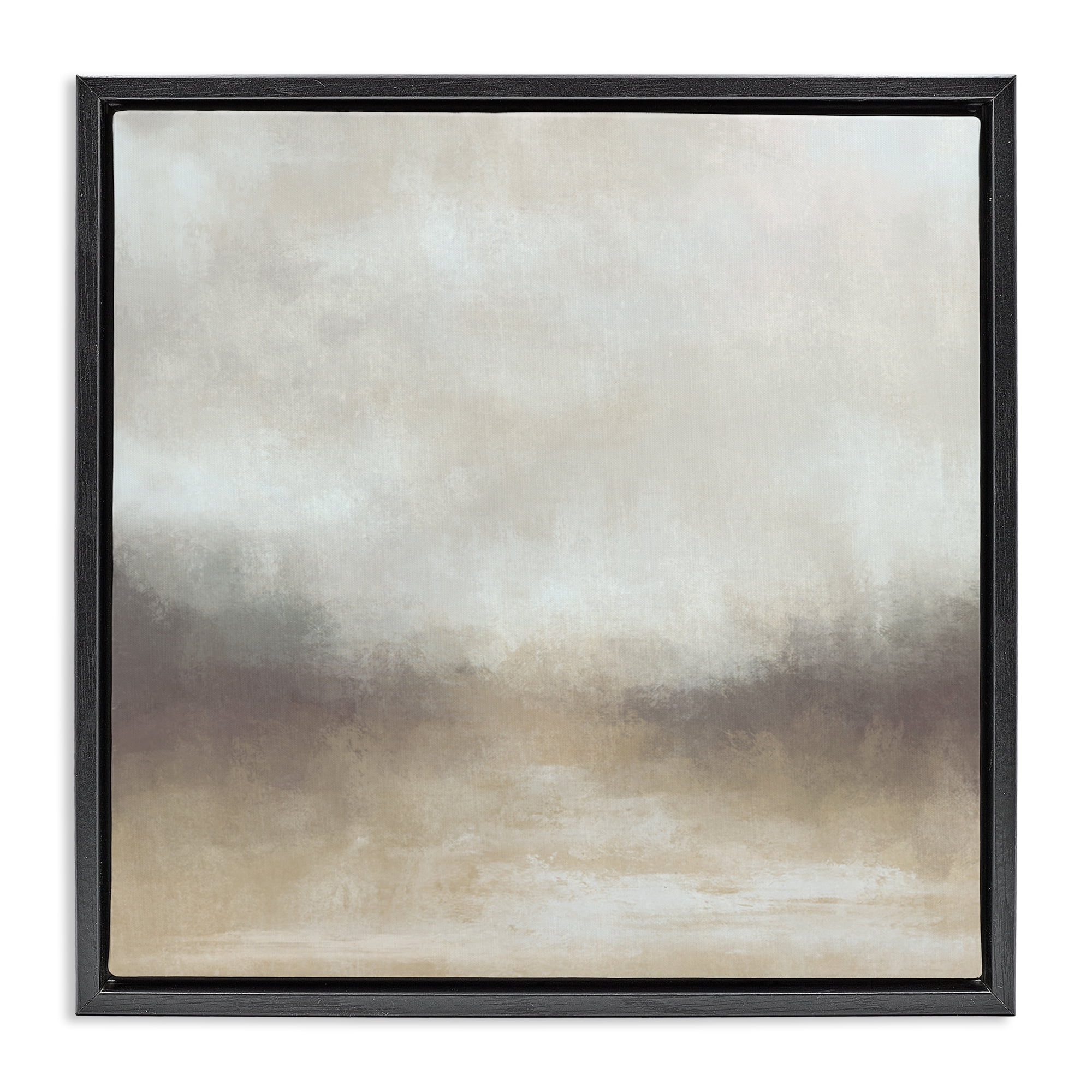 Stupell Industries Foggy Beige Landscape Landscape & Nature Painting Black Floater Framed Canvas Art Print Wall Art, 25 x 25
