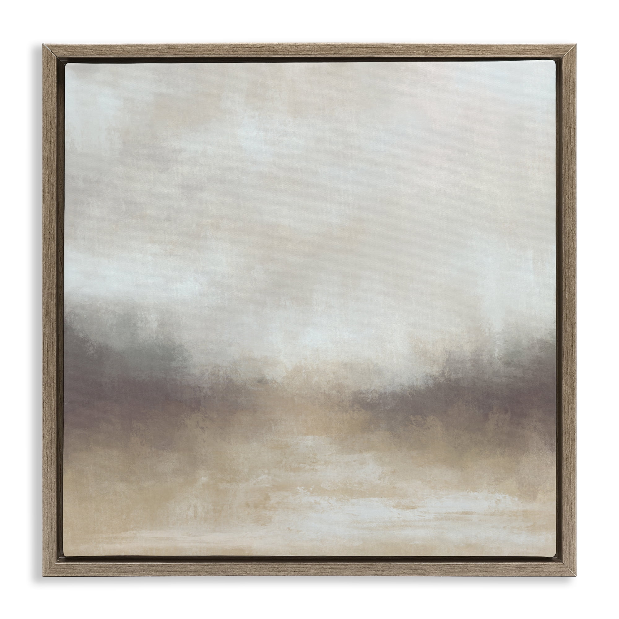 Stupell Industries Foggy Beige Landscape Landscape & Nature Painting Brown Floater Framed Canvas Art Print Wall Art, 18 x 18