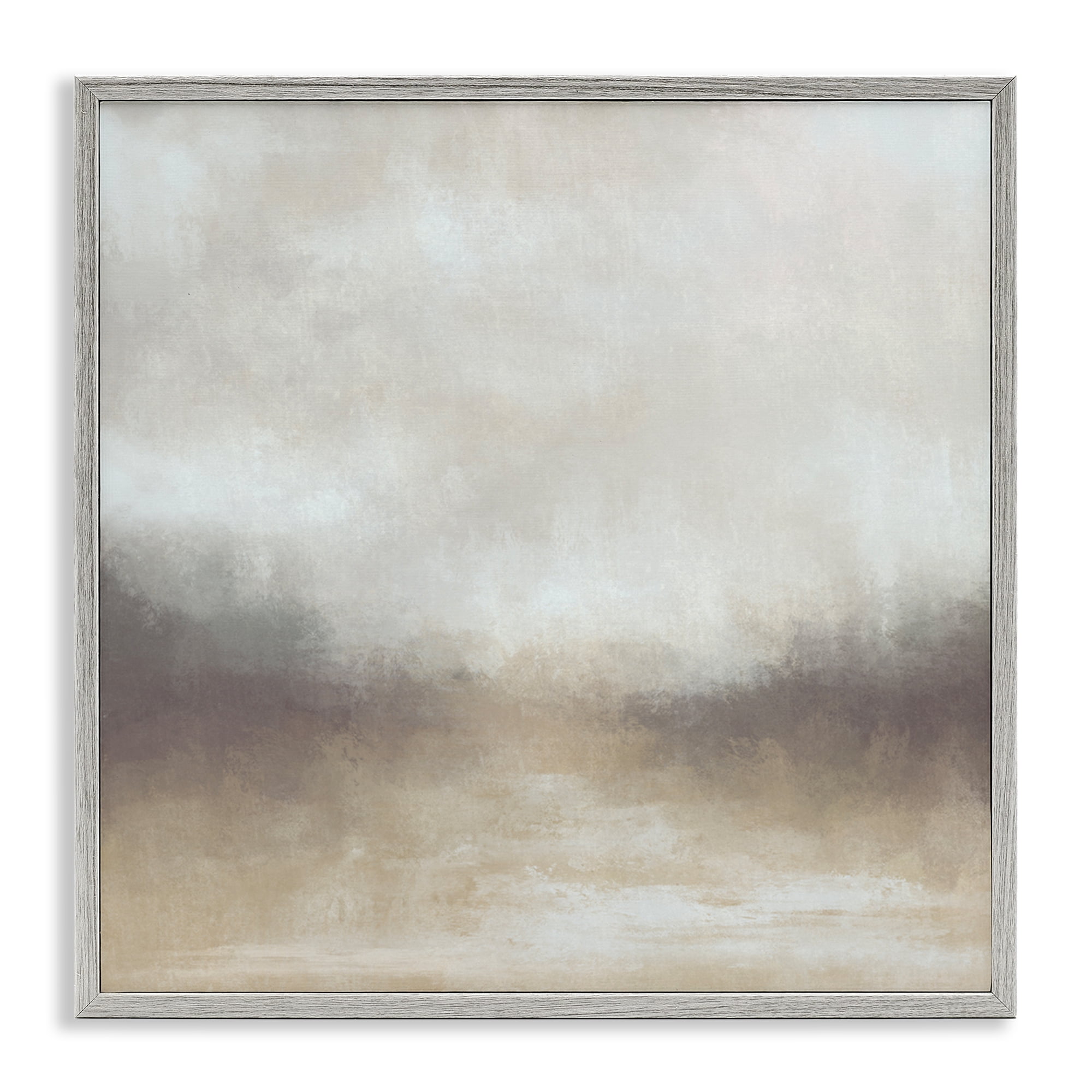 Stupell Industries Foggy Beige Landscape Landscape & Nature Painting Gray Framed Art Print Wall Art, 17 x 17