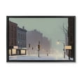thumbnail image 1 of Stupell Industries Foggy City Street Scenic & Cityscapes Painting Black Floater Framed Canvas Art Print Wall Art, 31 x 21, 1 of 10